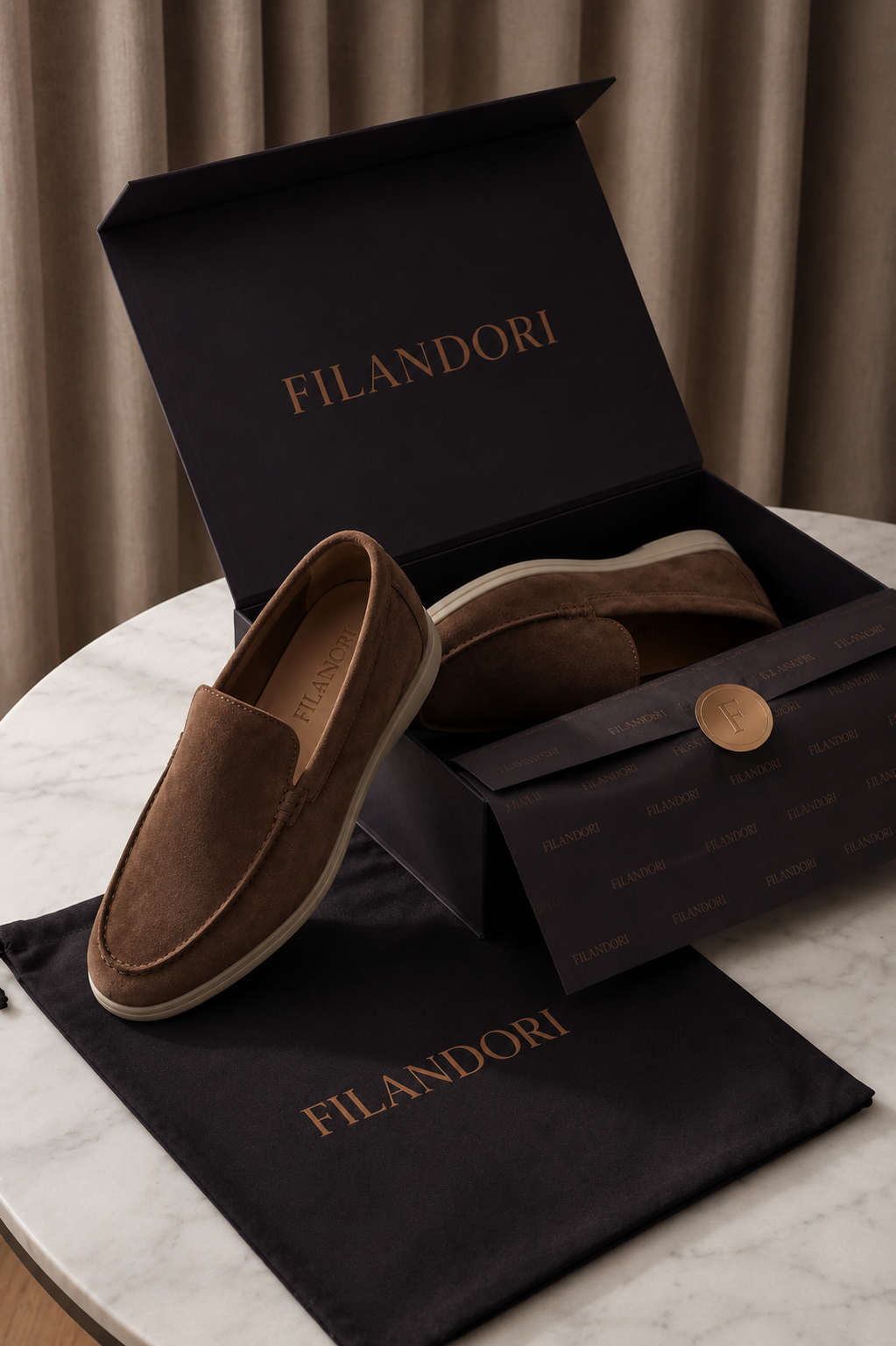 Filandori Suede Loafers Brown