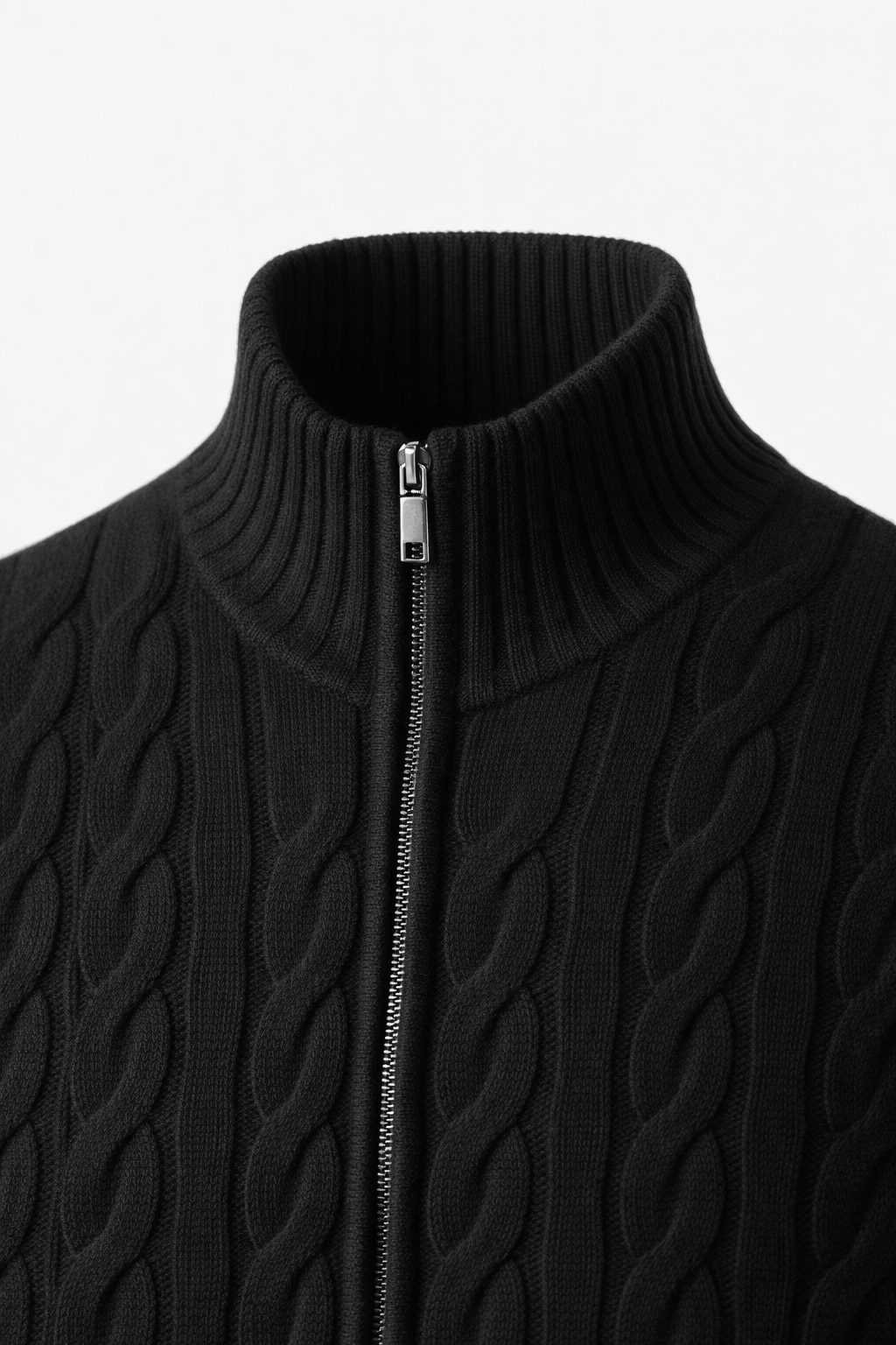 Massimo Zip Cardigan Black