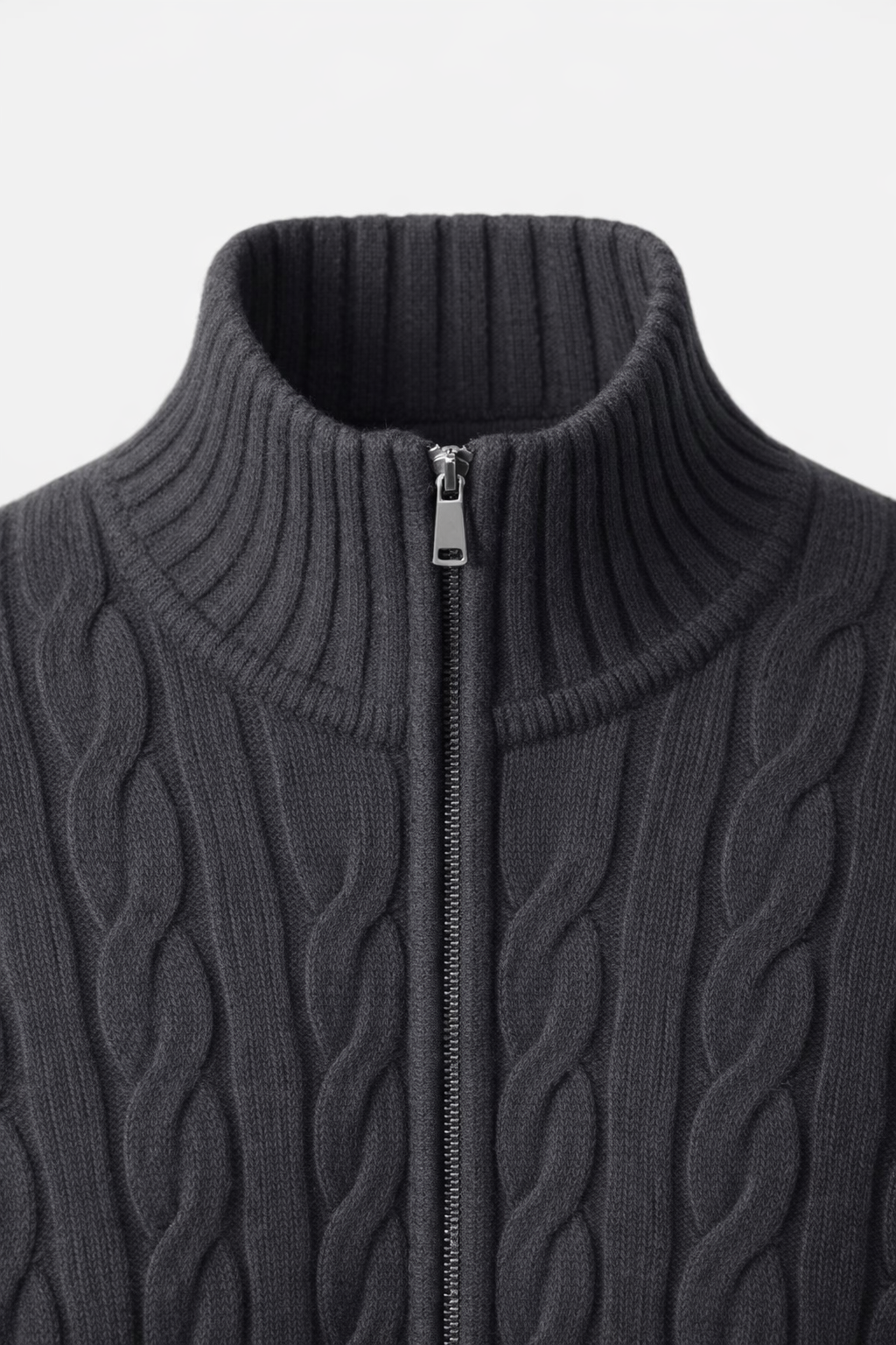 Massimo Zip Cardigan Dark Grey