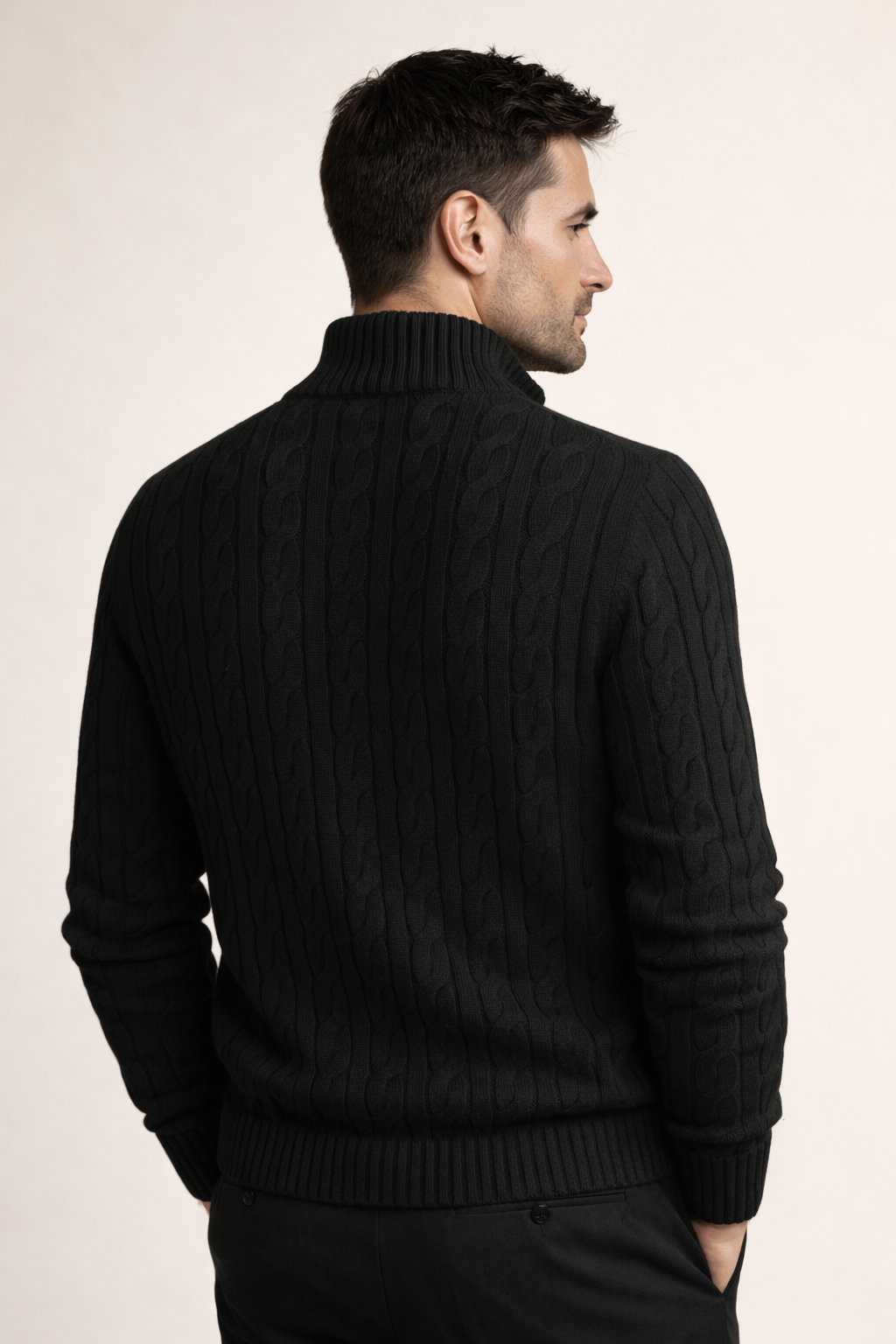 Massimo Zip Cardigan Black