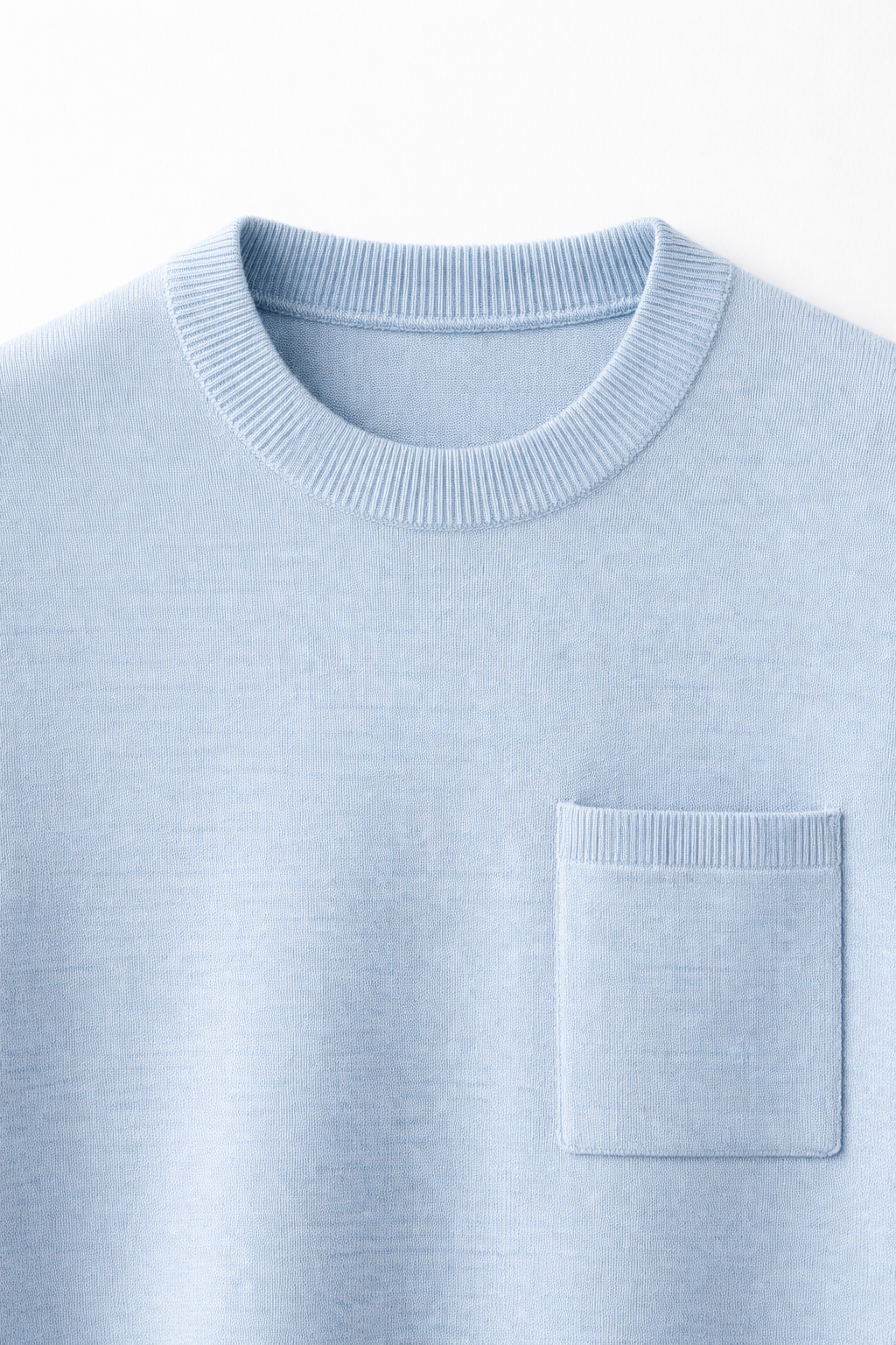 Nerio Extra-Fine Crew Vest Light Blue