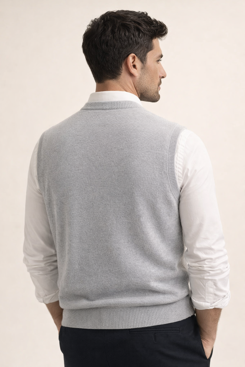 Nerio Extra-Fine Crew Vest Grey