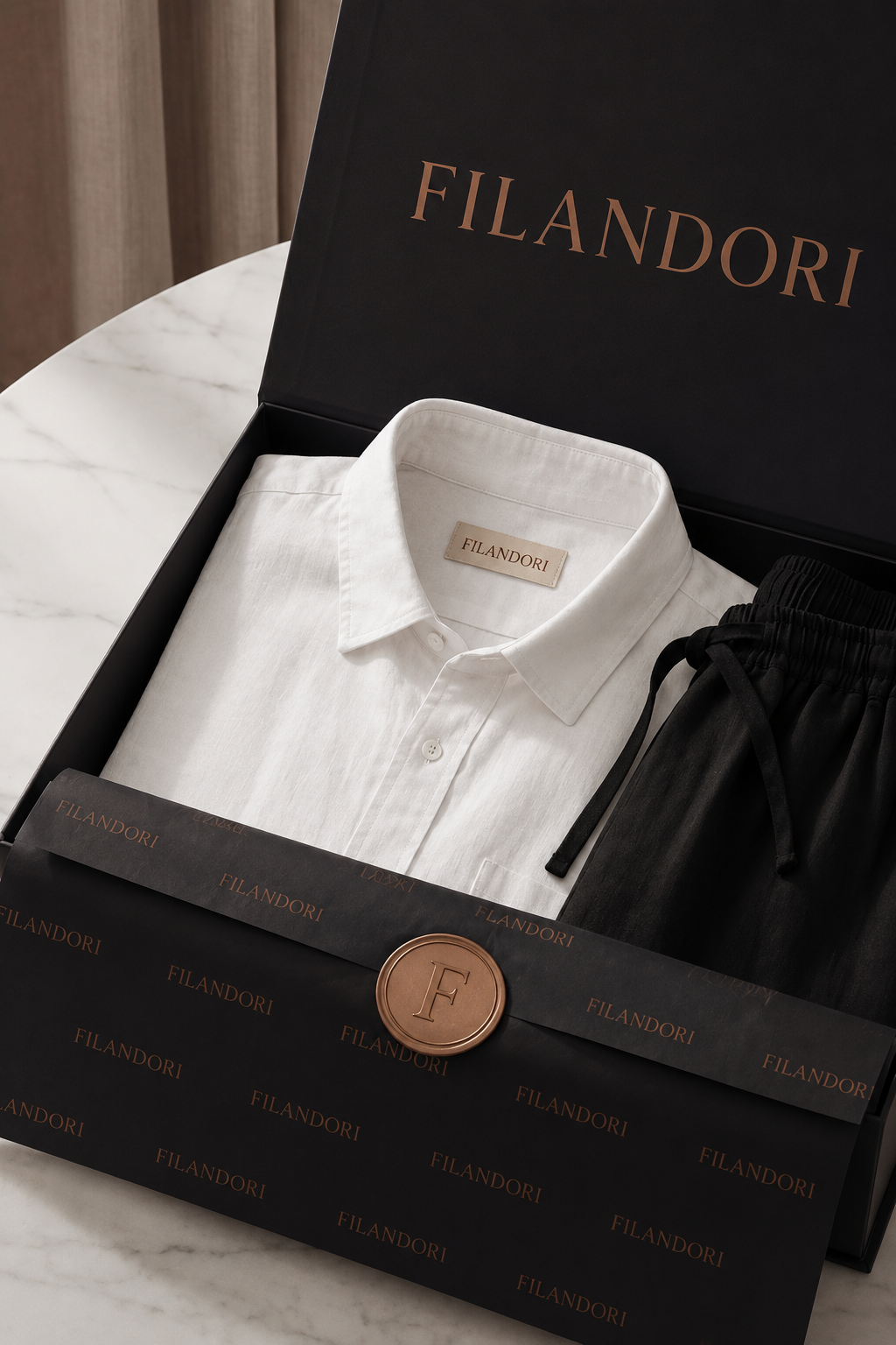 Trento Linen Set White/Black