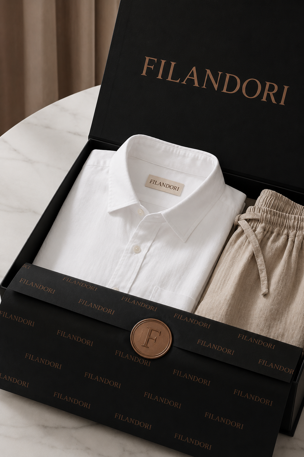 Trento Linen Set White/Beige