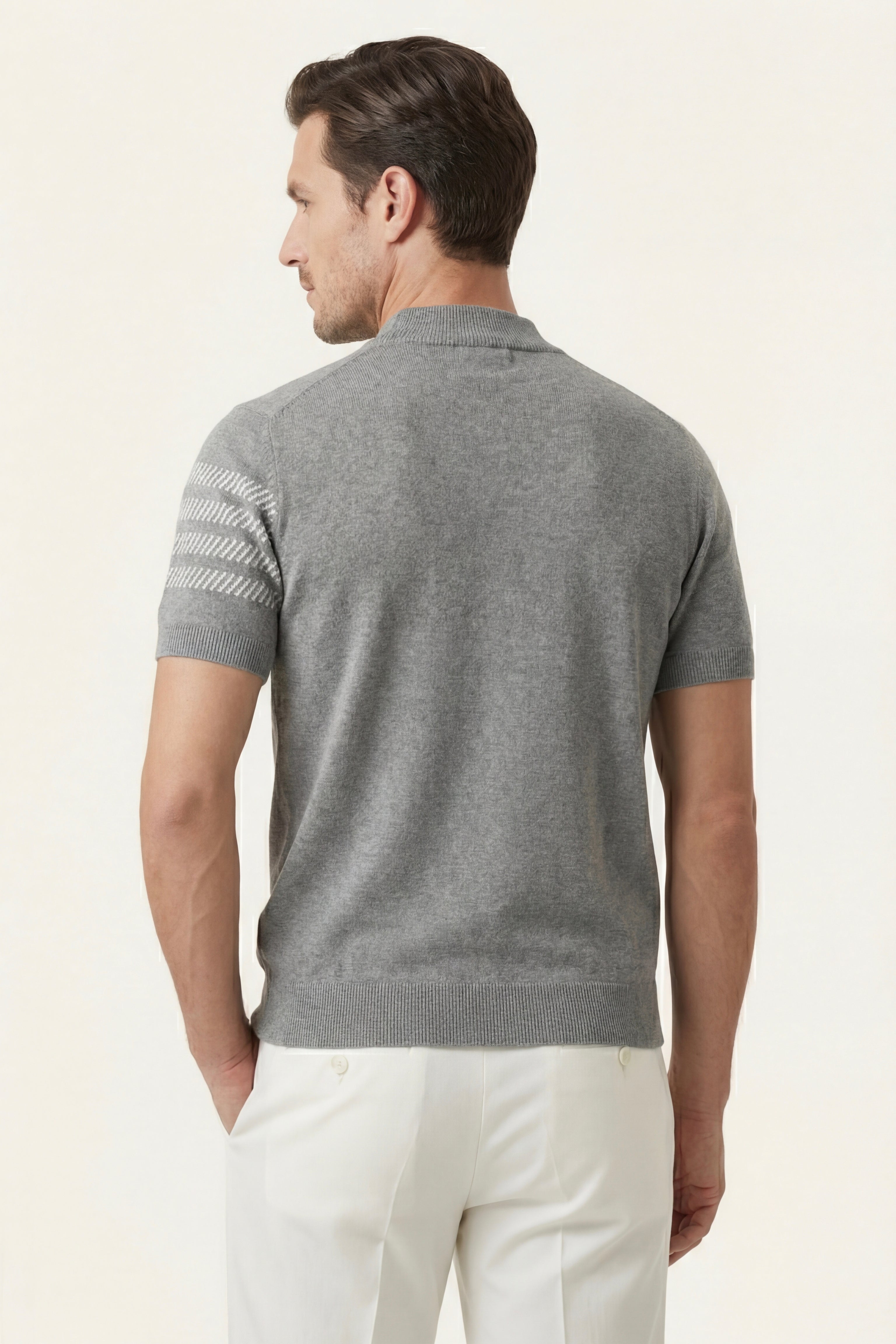 Viterbo Cotton Mercerized T-Shirt Light Grey