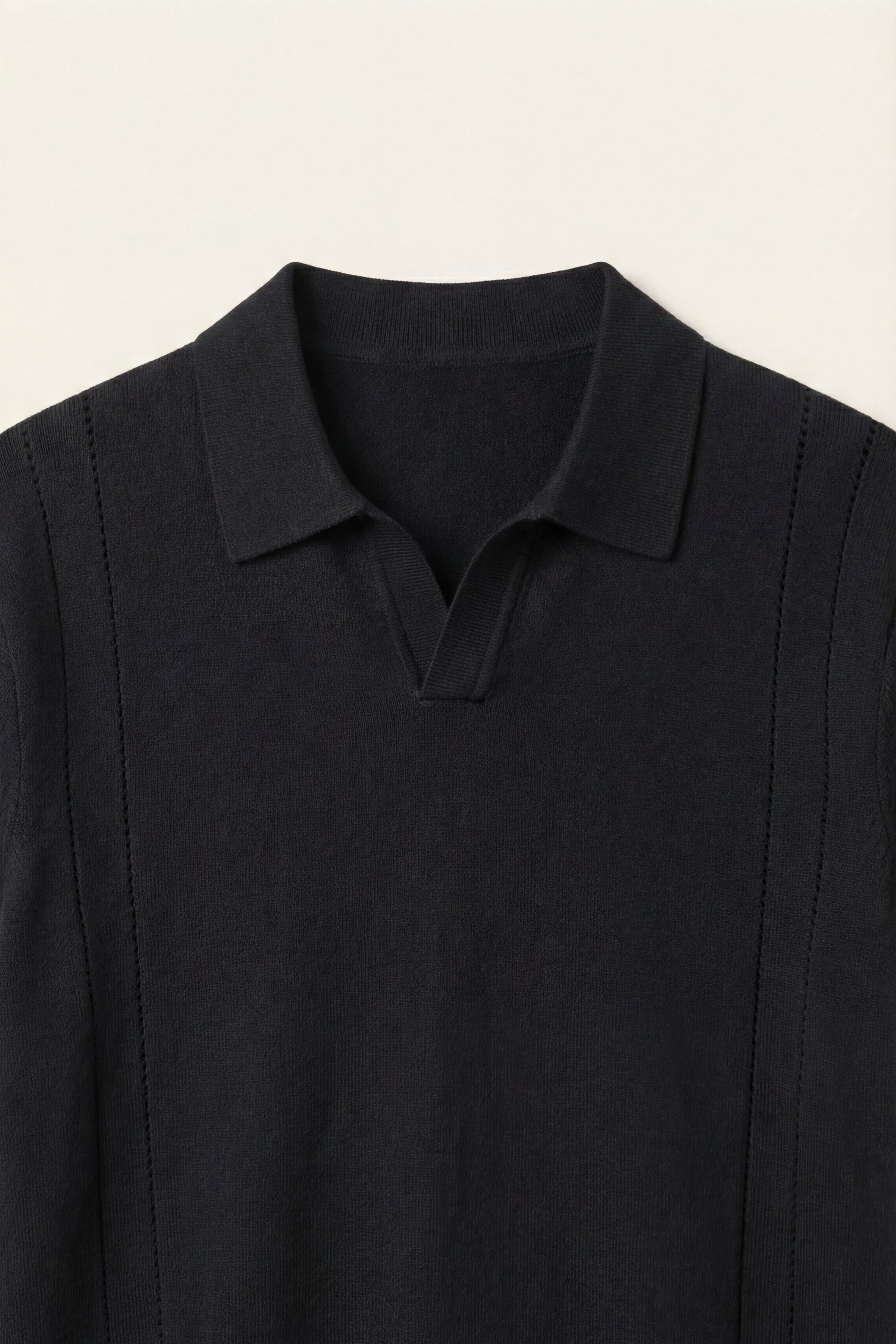 Lucera Structured Knit T-Shirt Black