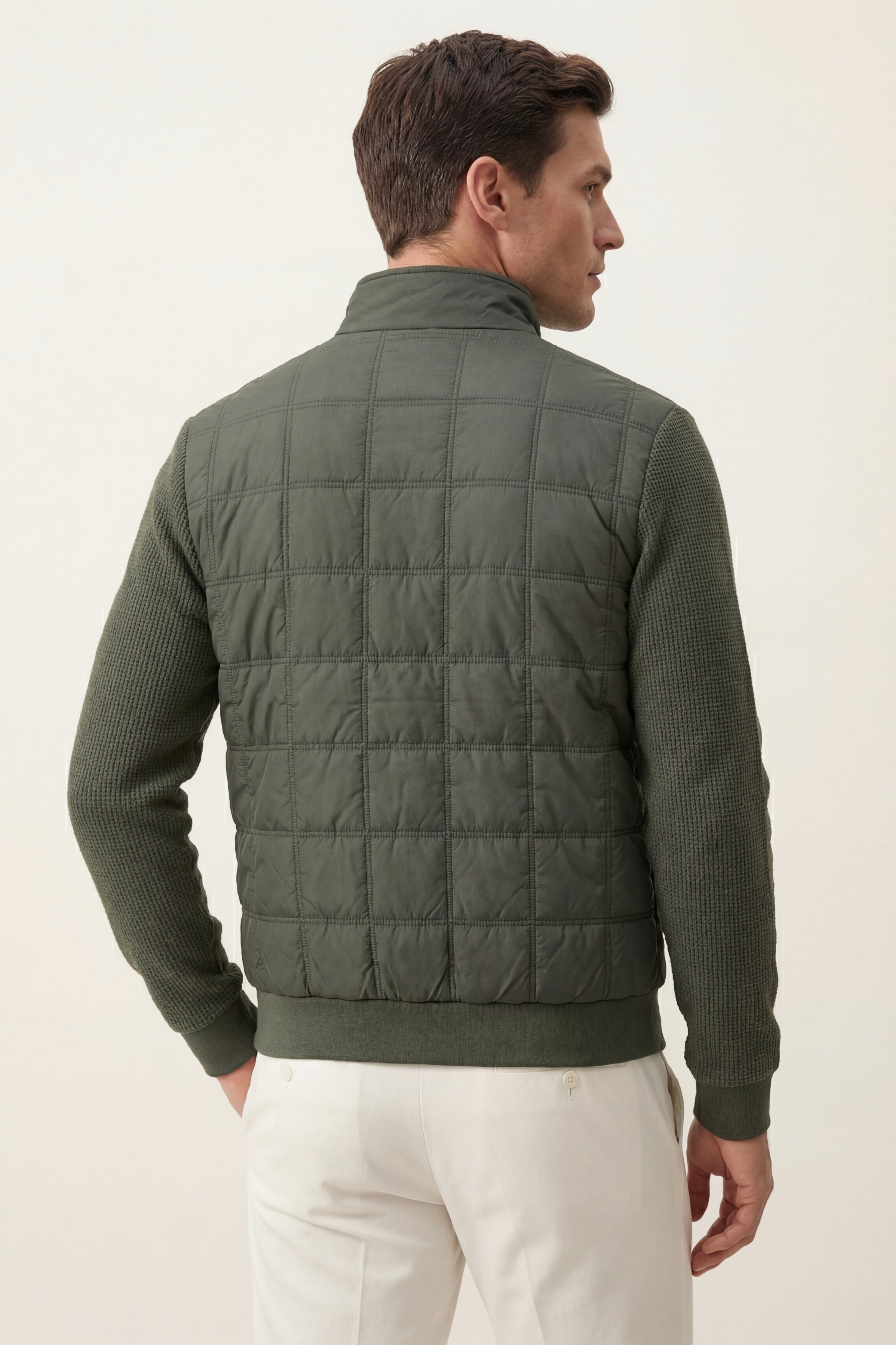Frosinone Quilted Hybrid Jacket Olive Green