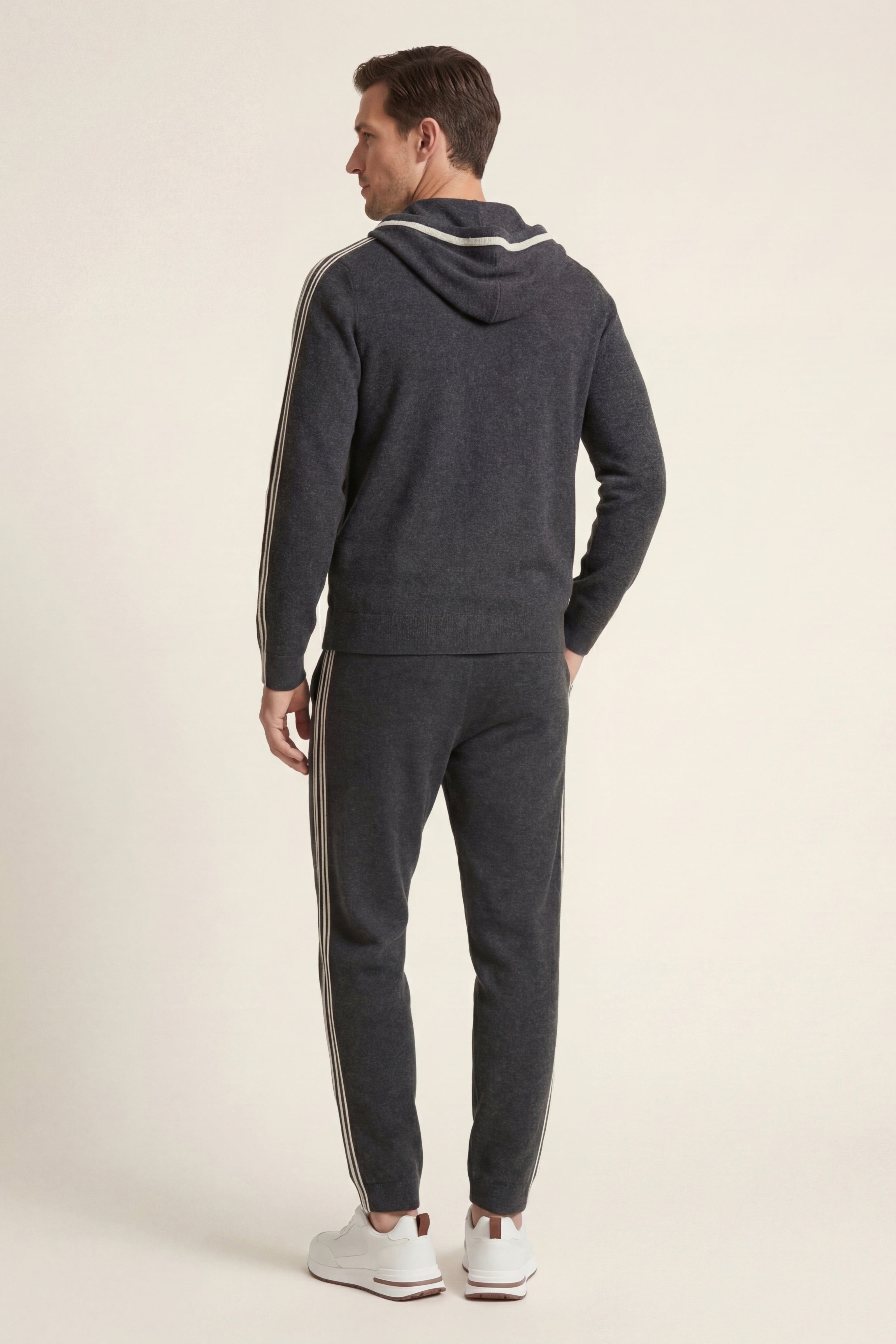 Giancarlo Hooded Zip Set Dark Grey