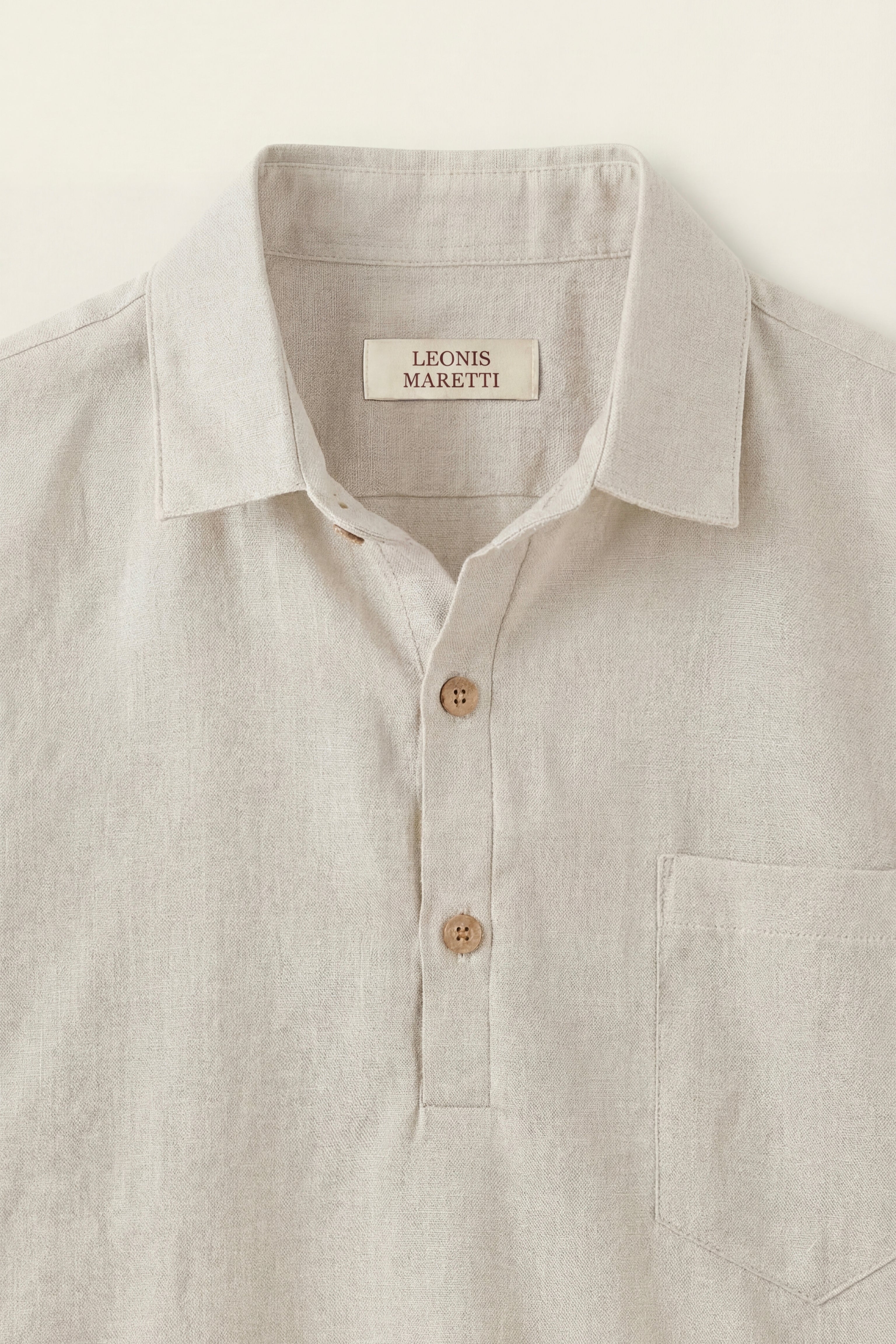 Monza Linen Polo Shirt Beige