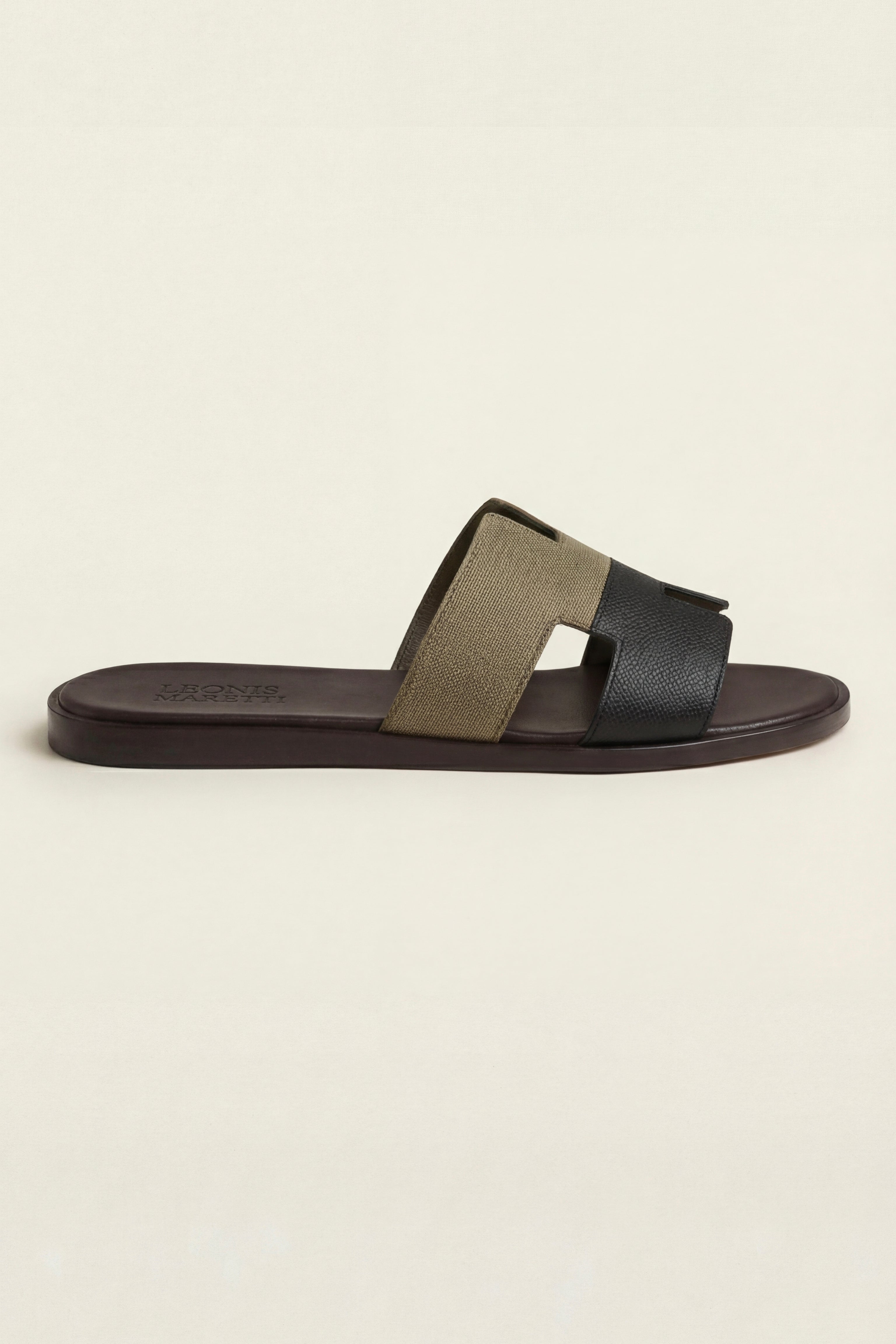 Arezzo Leather Sandal Olive & Black