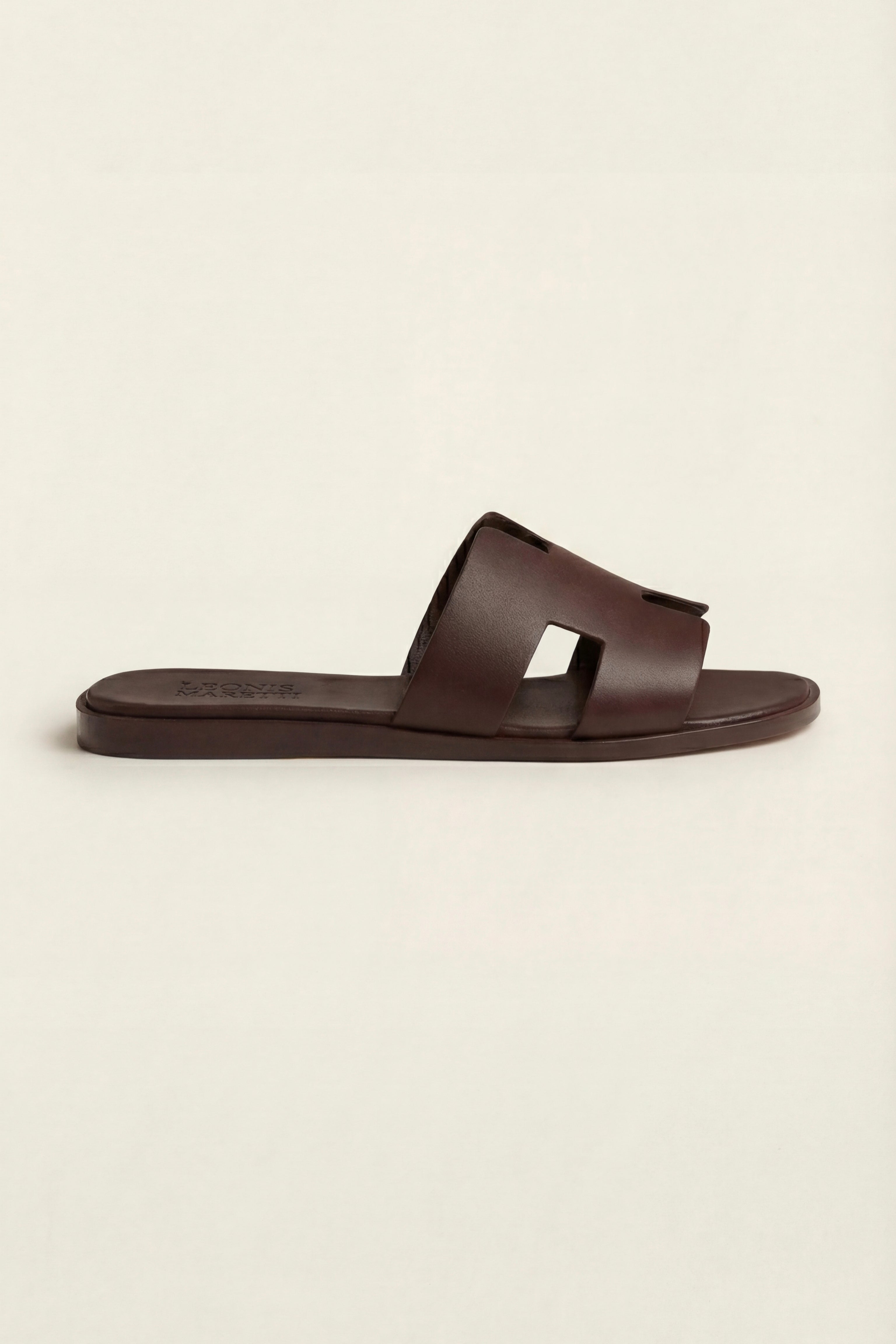 Arezzo Leather Sandal Dark Brown