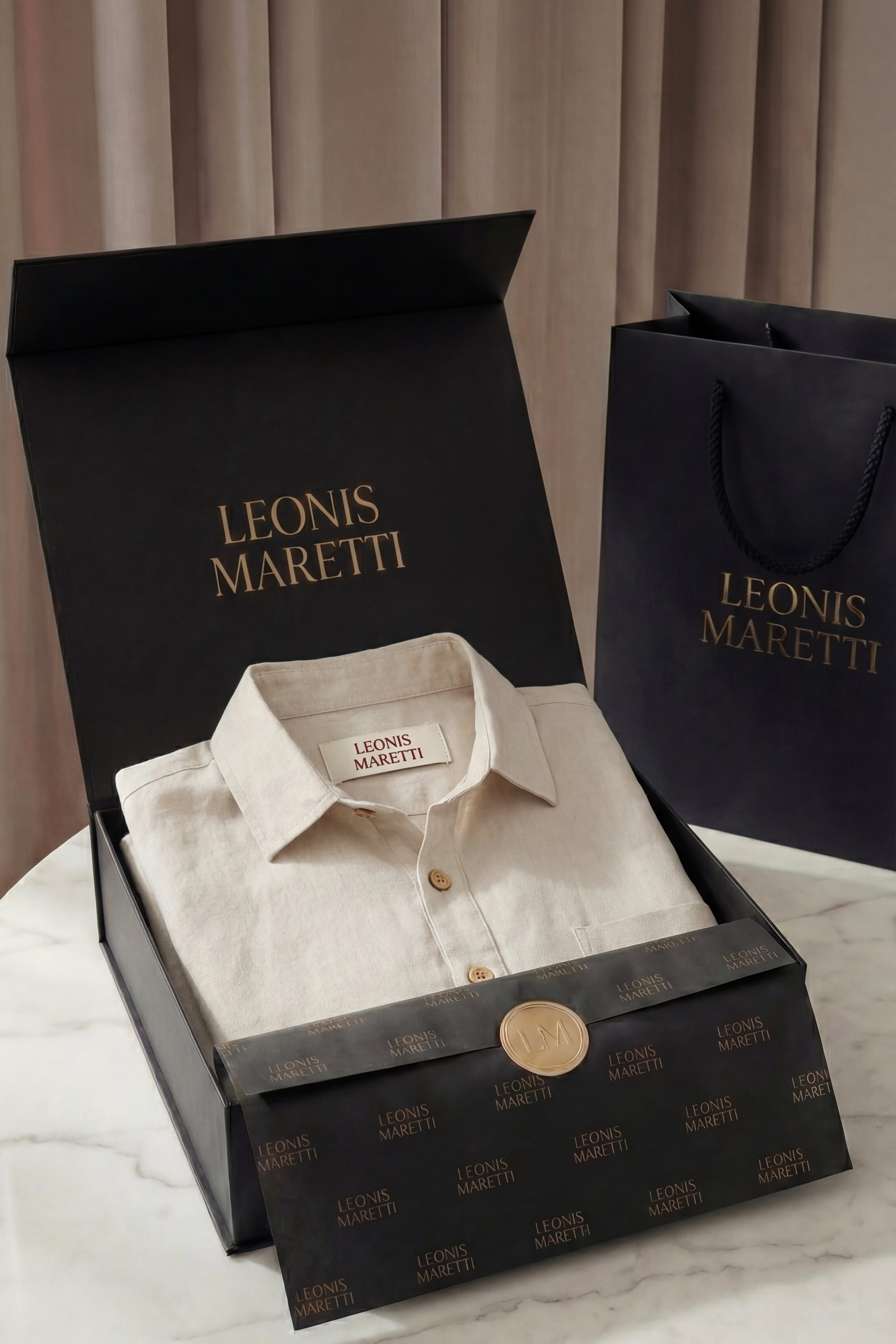 Monza Linen Polo Shirt Beige