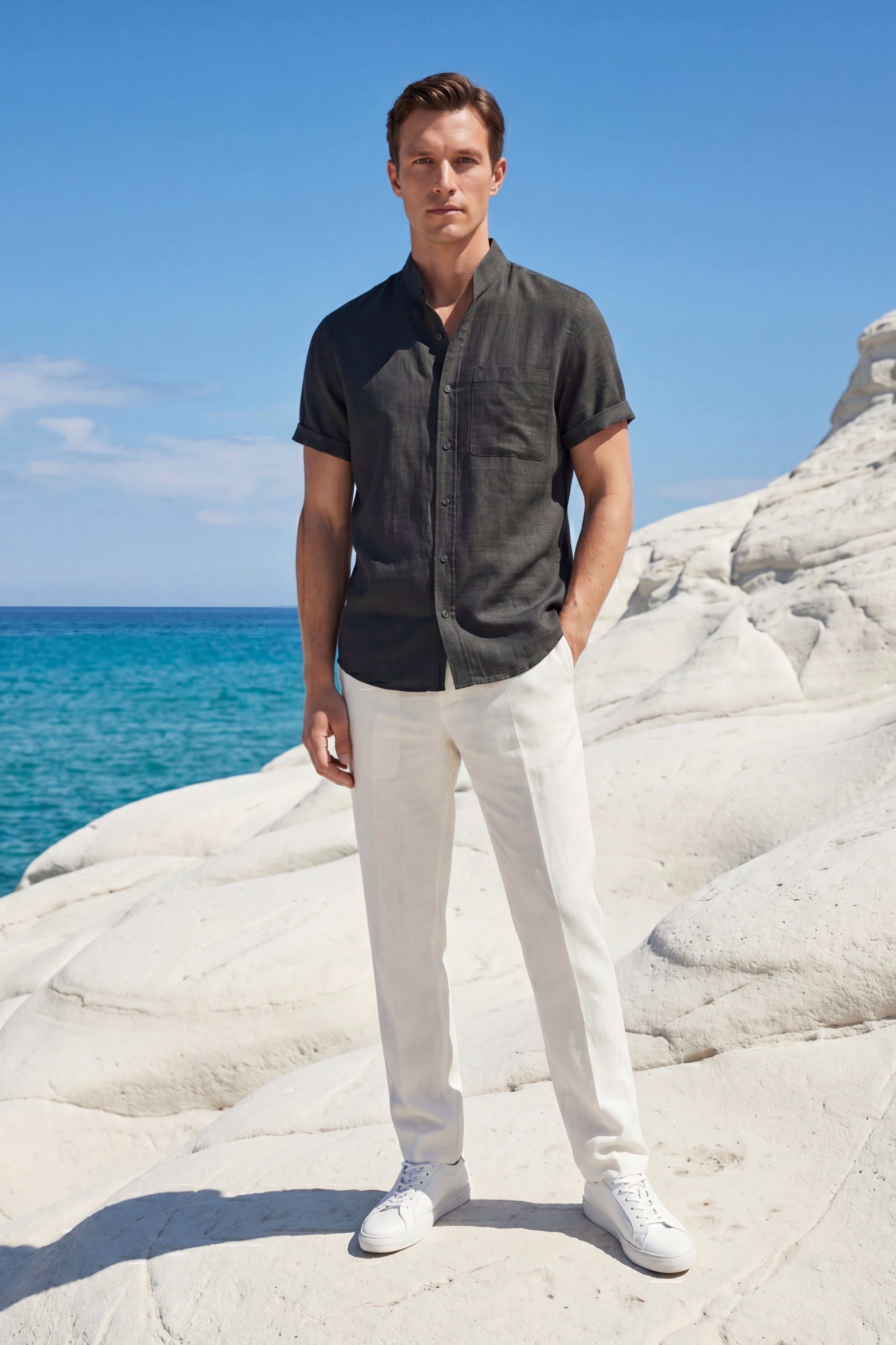 Treviso Linen Short Sleeve Black