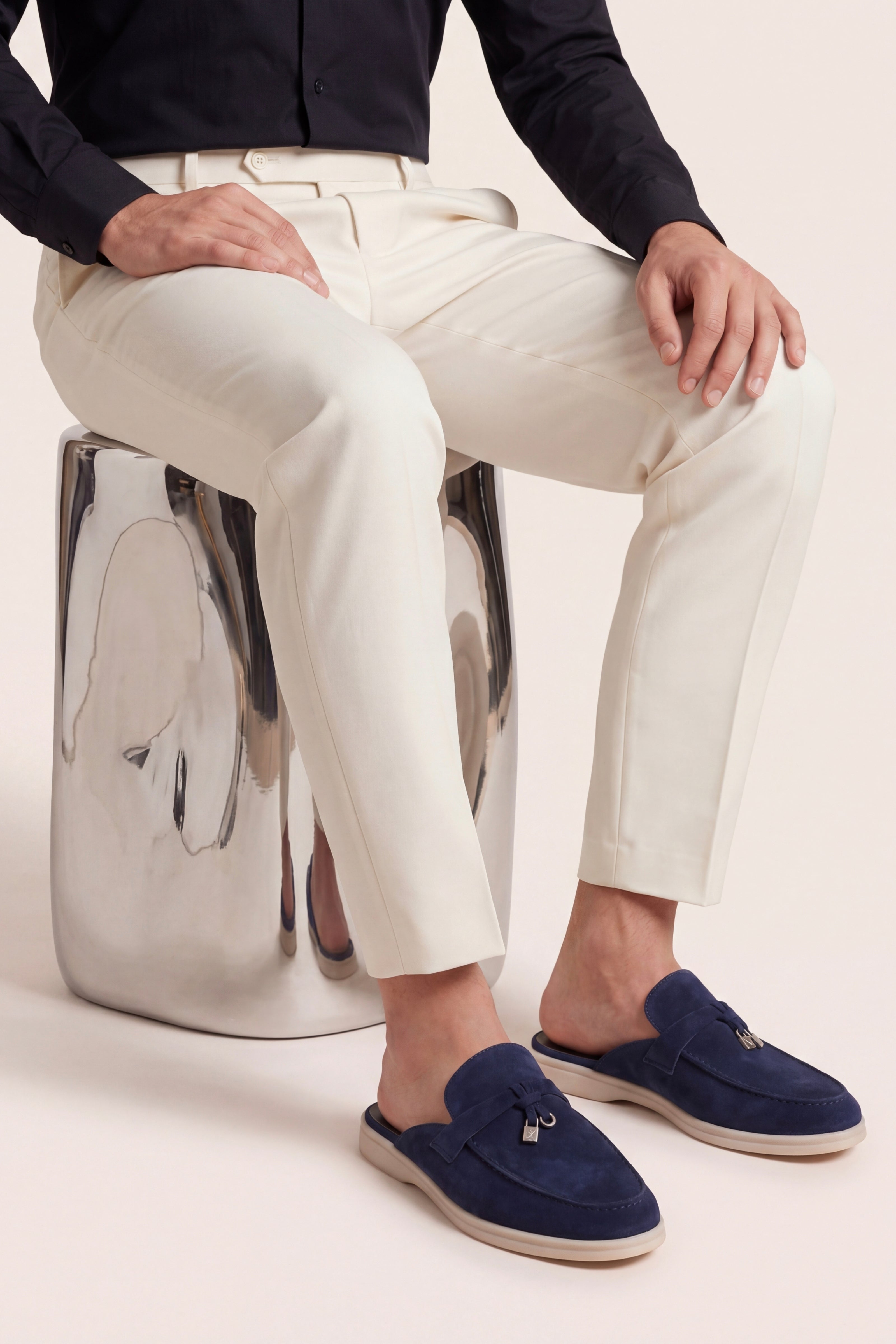 Filandori Buckle Mule Navy Blue