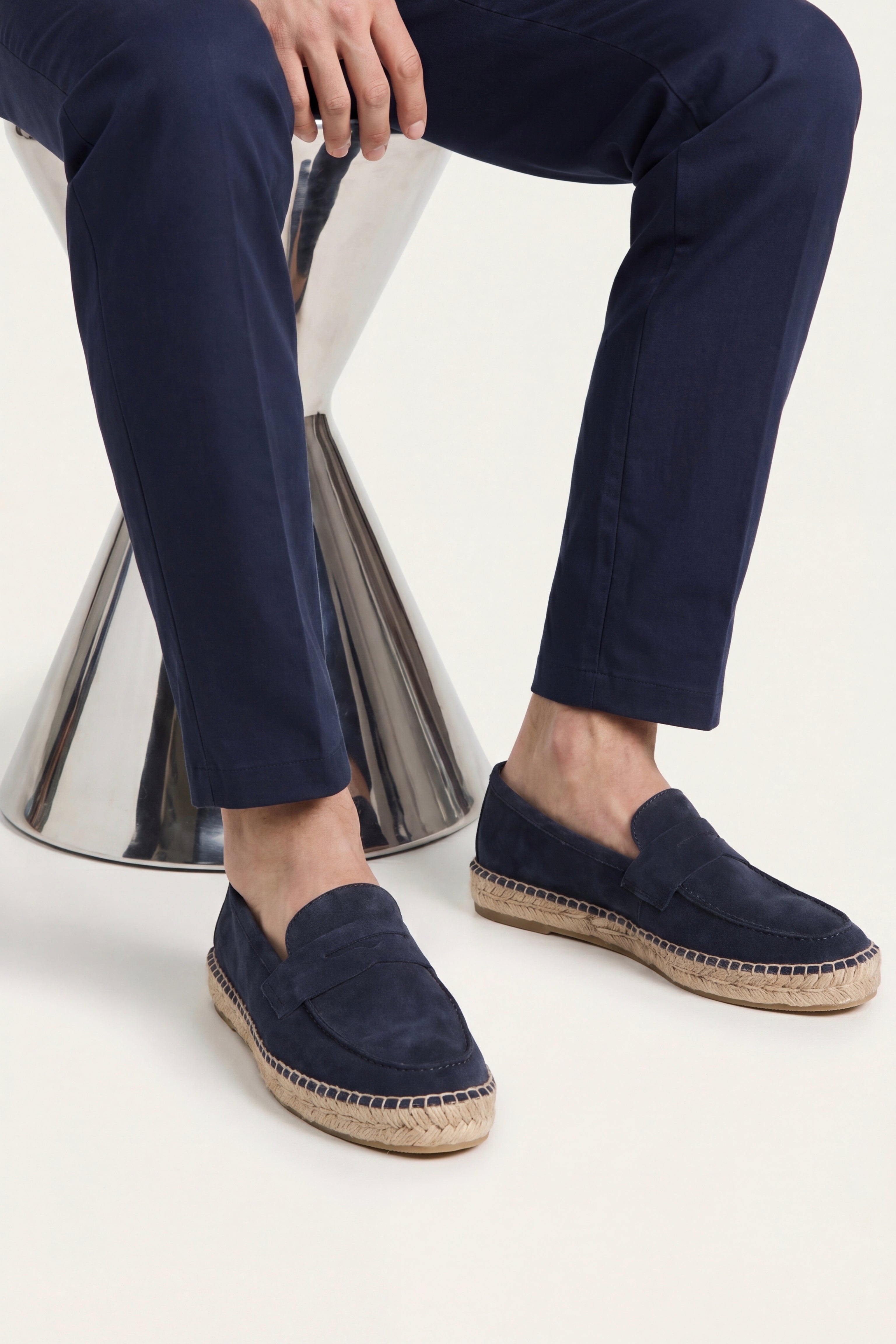 Palermo Suede Espadrille Loafer Navy