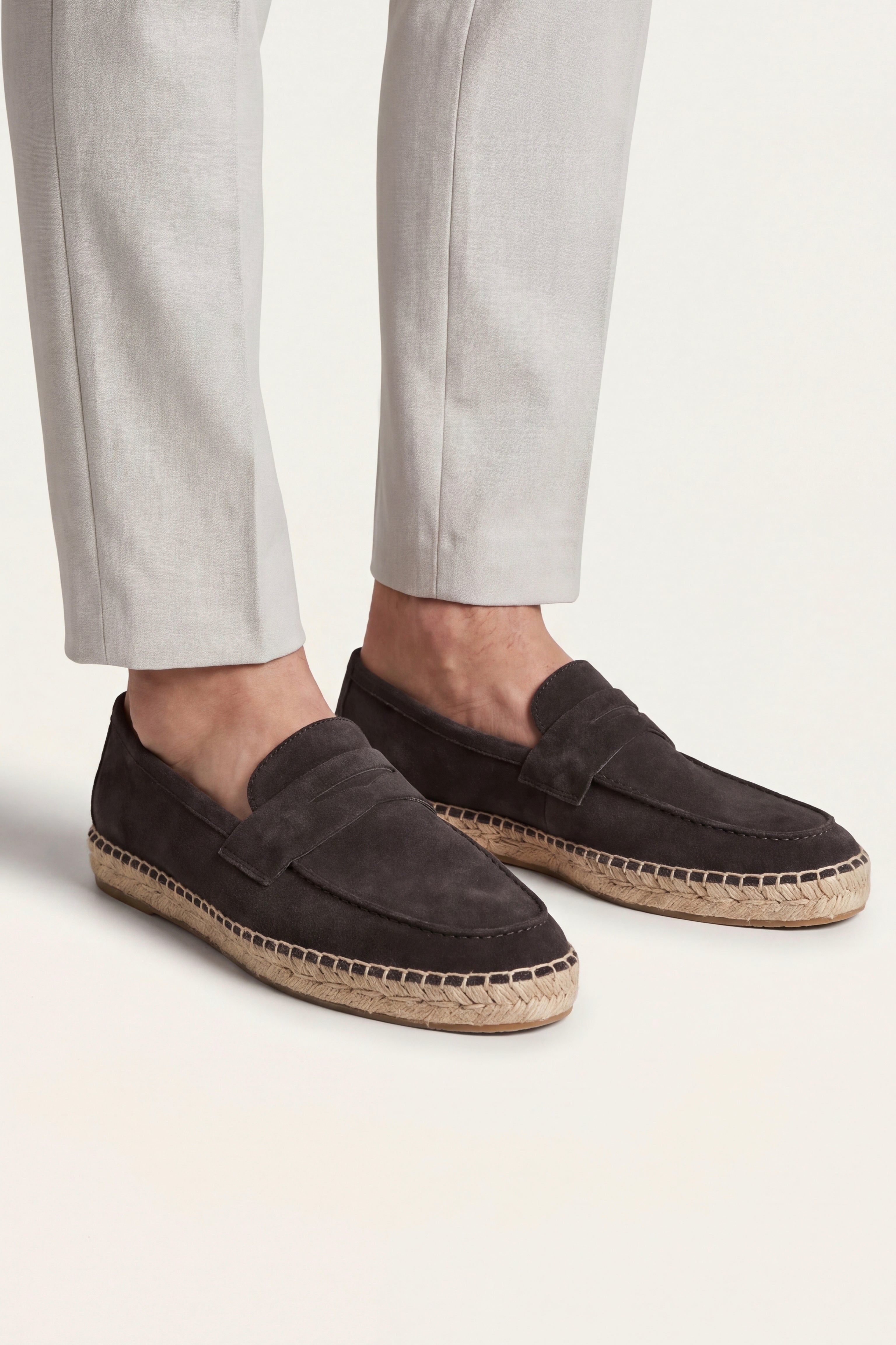 Palermo Suede Espadrille Loafer Black