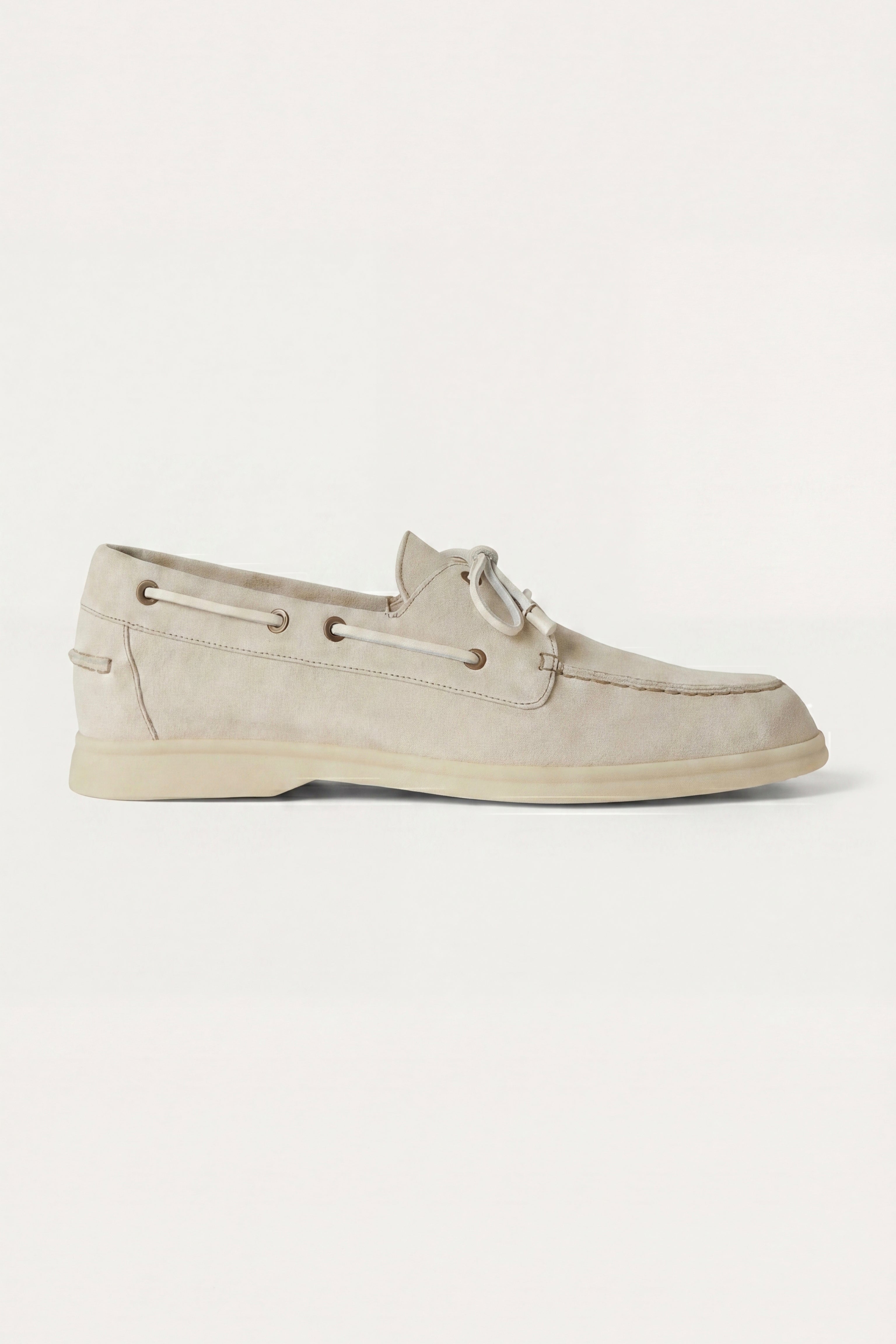 Marina Yacht Walk Suede Loafer Cream
