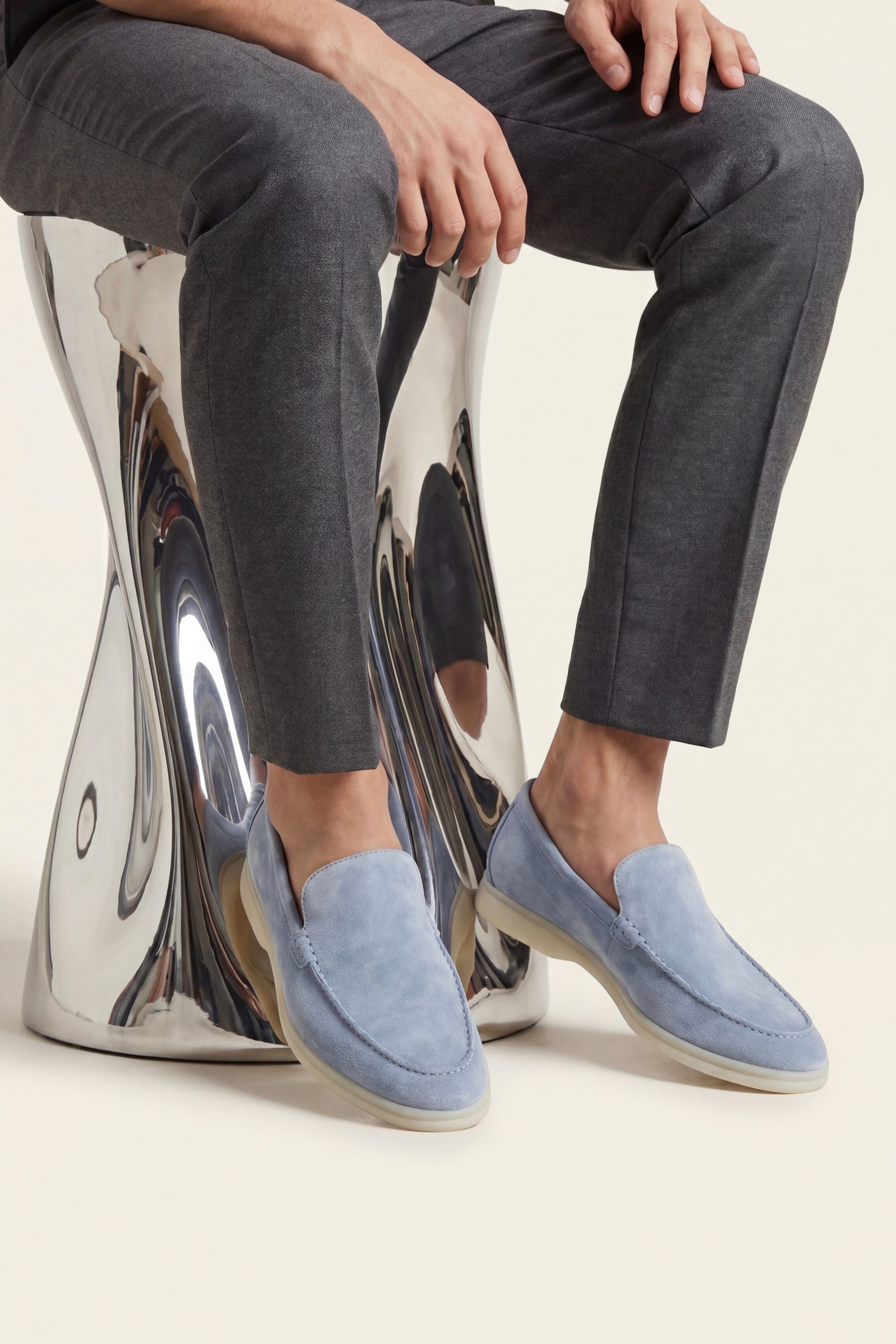 Filandori Suede Loafers Light Blue