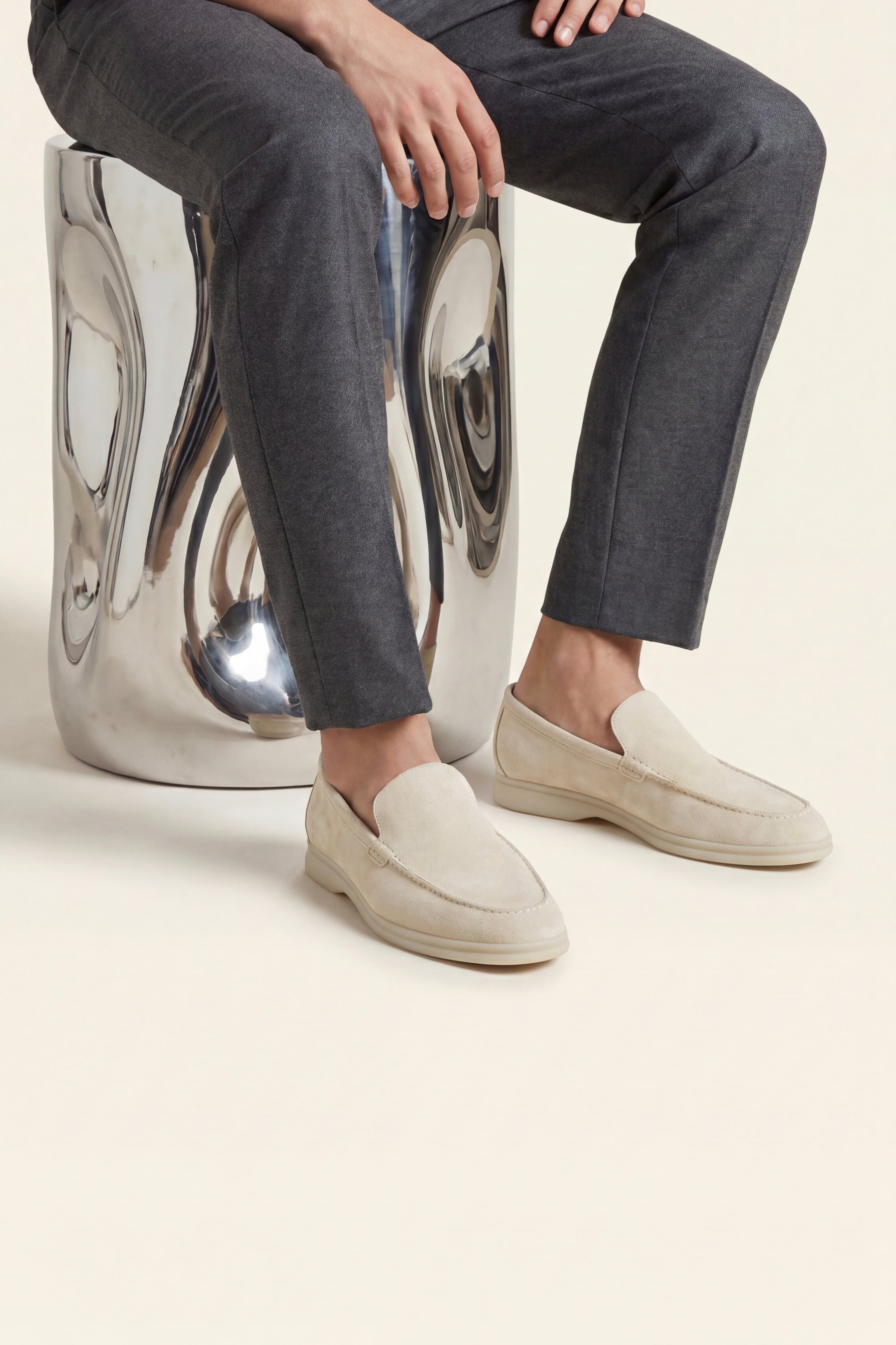 Filandori Suede Loafers Cream