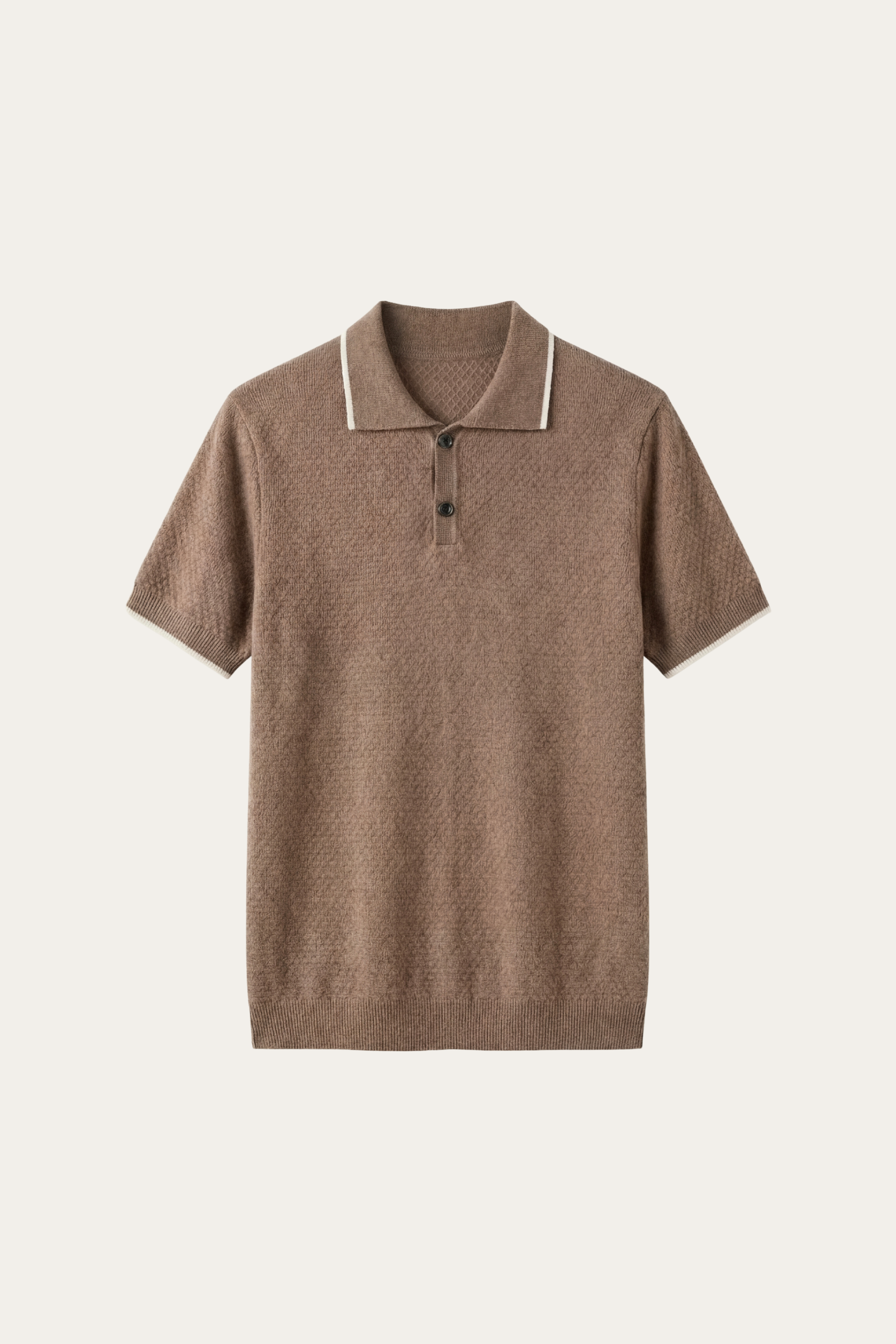 Prato Cashmere Knit Polo Mid Camel