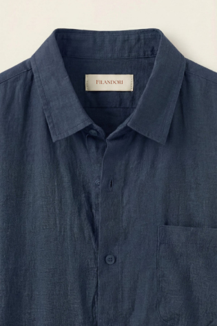 Vicenza Linen Short Sleeve Blue