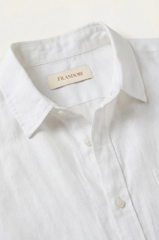 Verona Linen Shirt & Shorts White/Beige