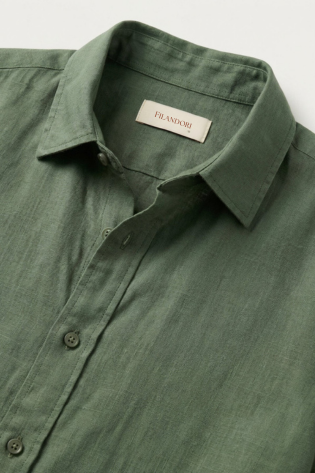 Verona Linen Shirt & Shorts Green/Beige