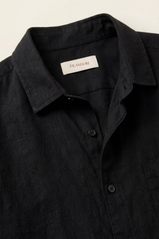 Verona Linen Shirt & Shorts Black
