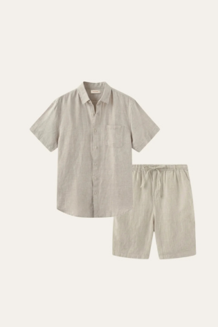 Verona Linen Shirt & Shorts Beige