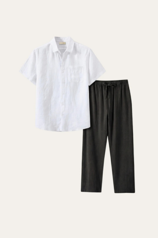 Trento Linen Set White/Black