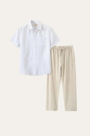 Trento Linen Set White/Beige