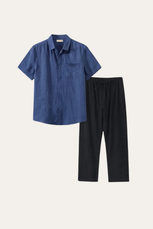 Trento Linen Set Blue/Black