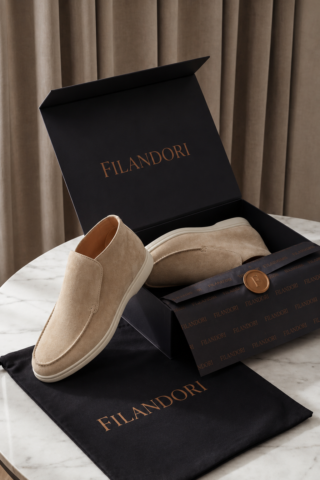 Arzano High Top Loafer Beige