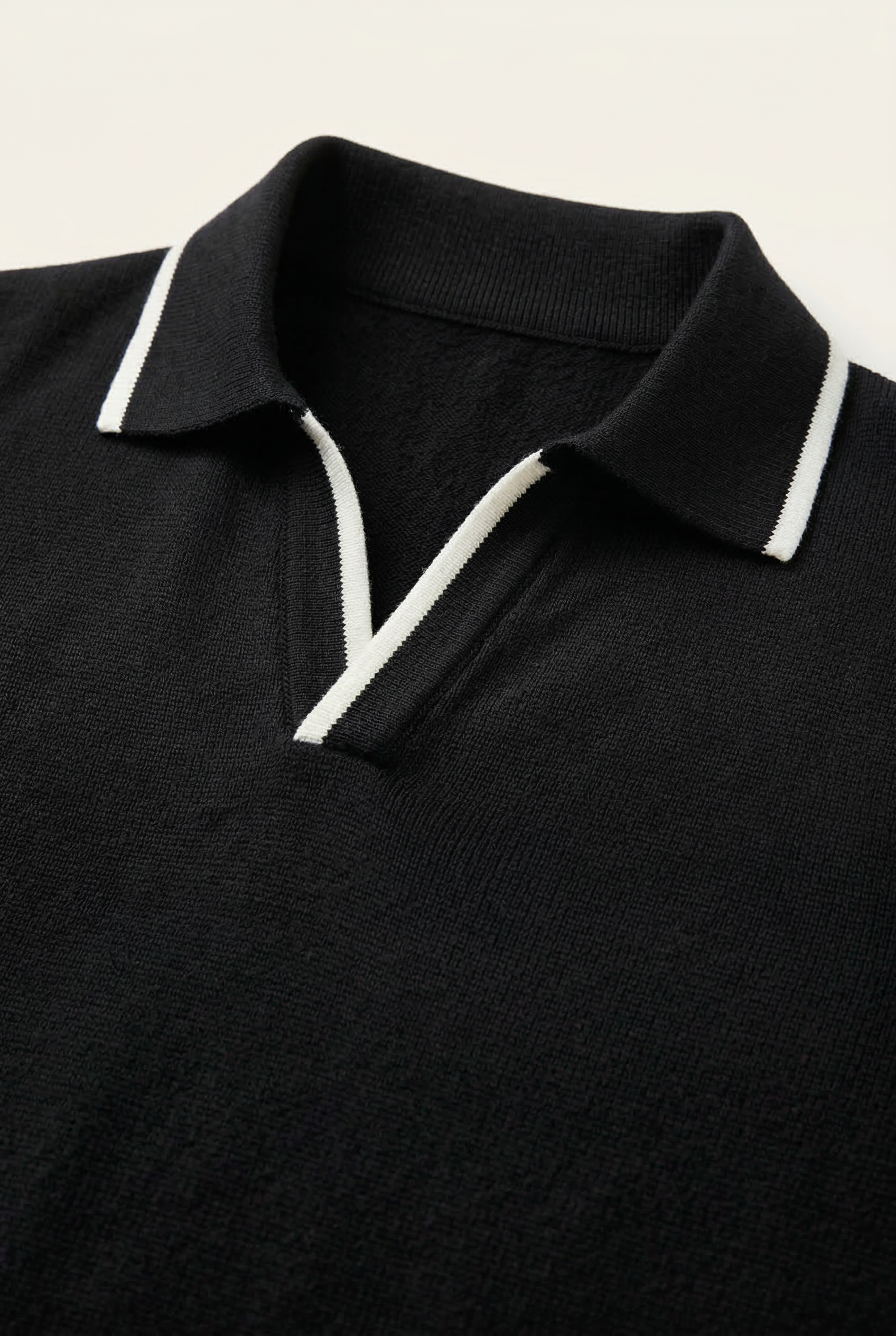 Rivoro Knitted Polo Black