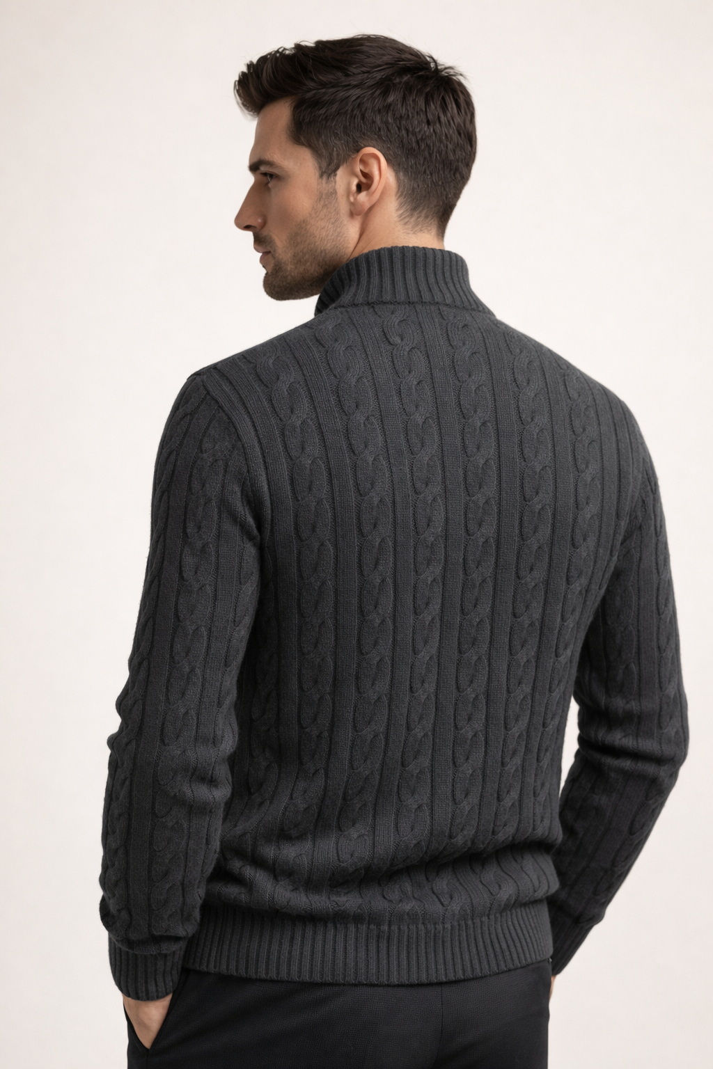 Massimo Zip Cardigan Dark Grey
