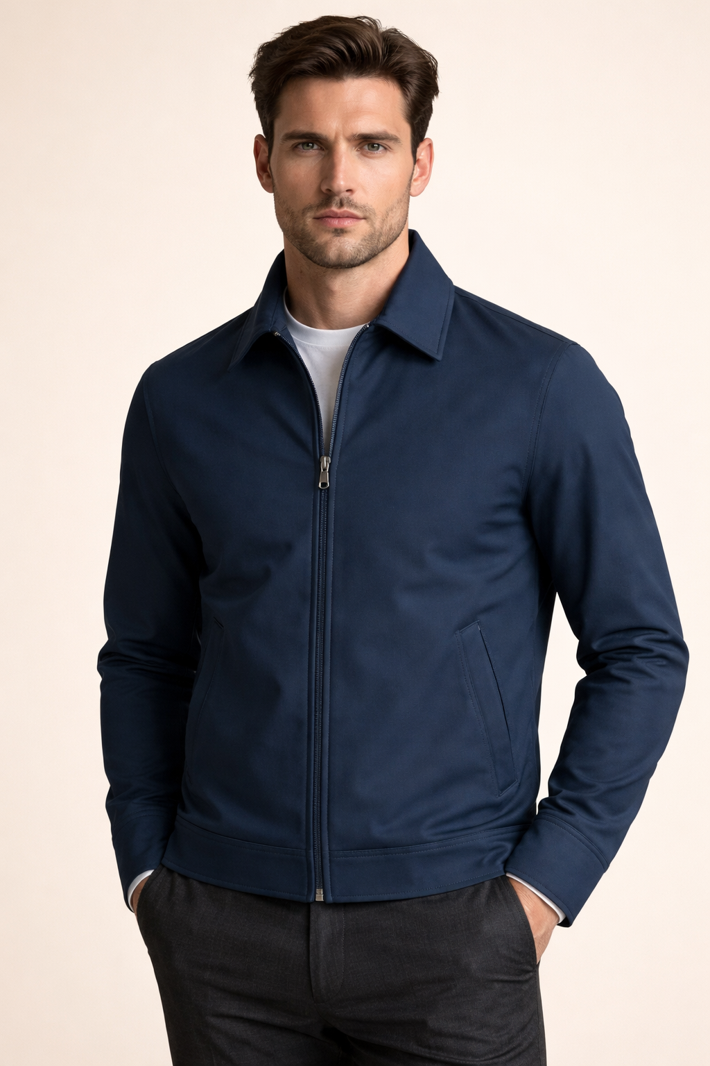 Pietro Lightweight Zip Jacket Blue