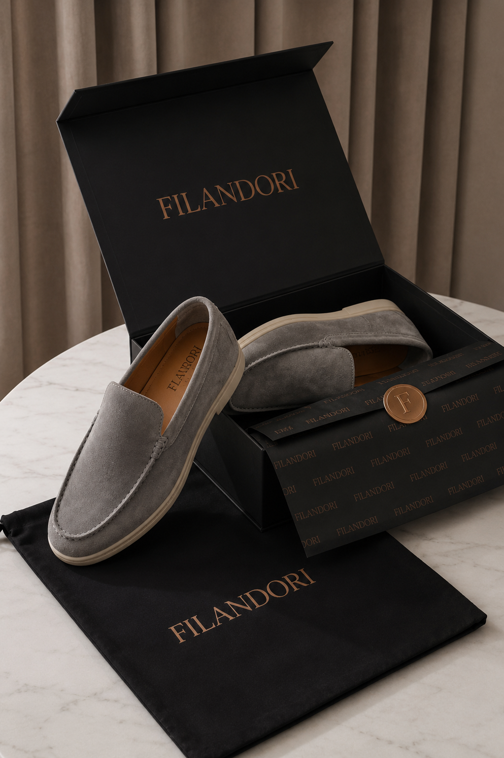 Filandori Suede Loafers Grey