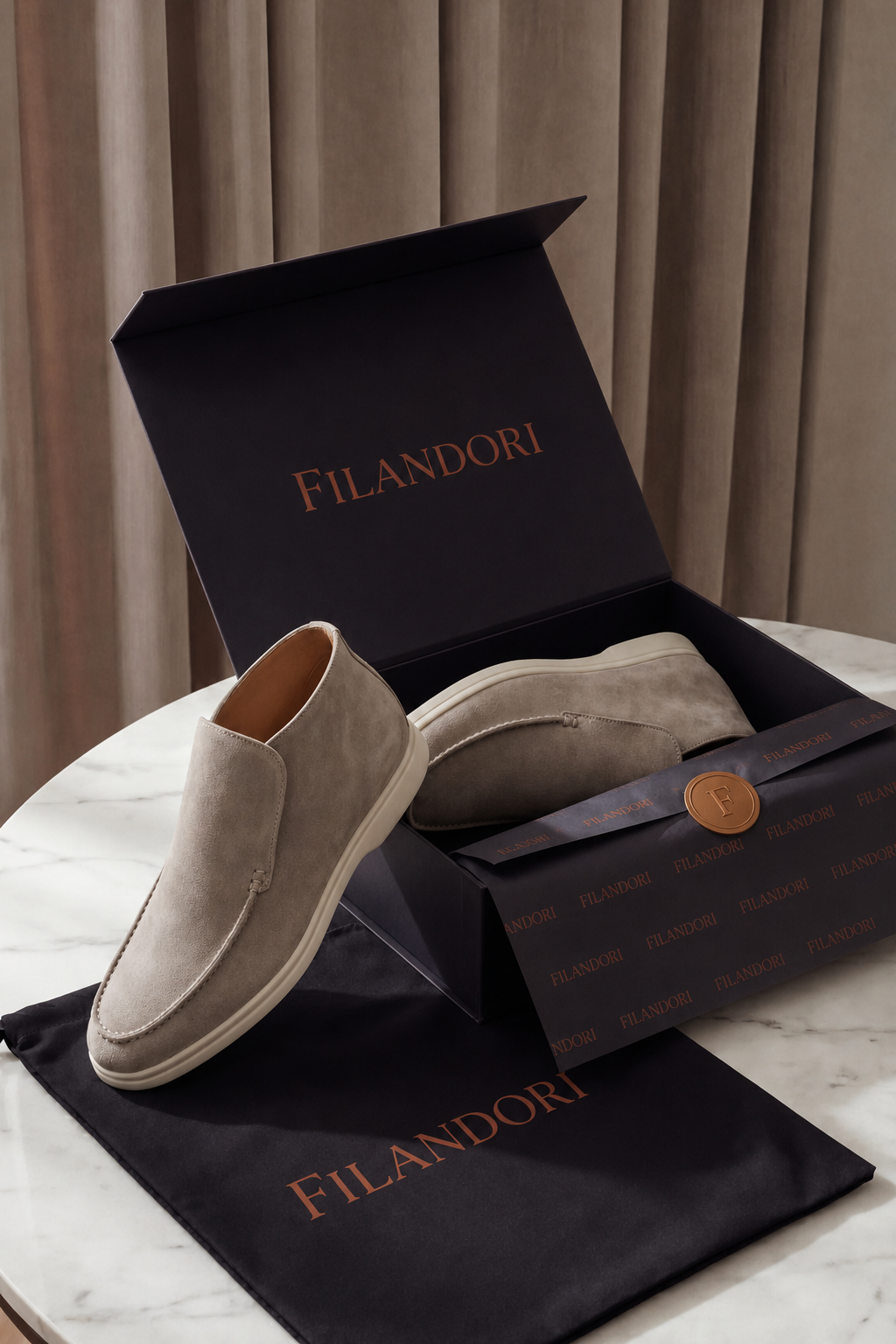 Arzano High Top Loafer Taupe