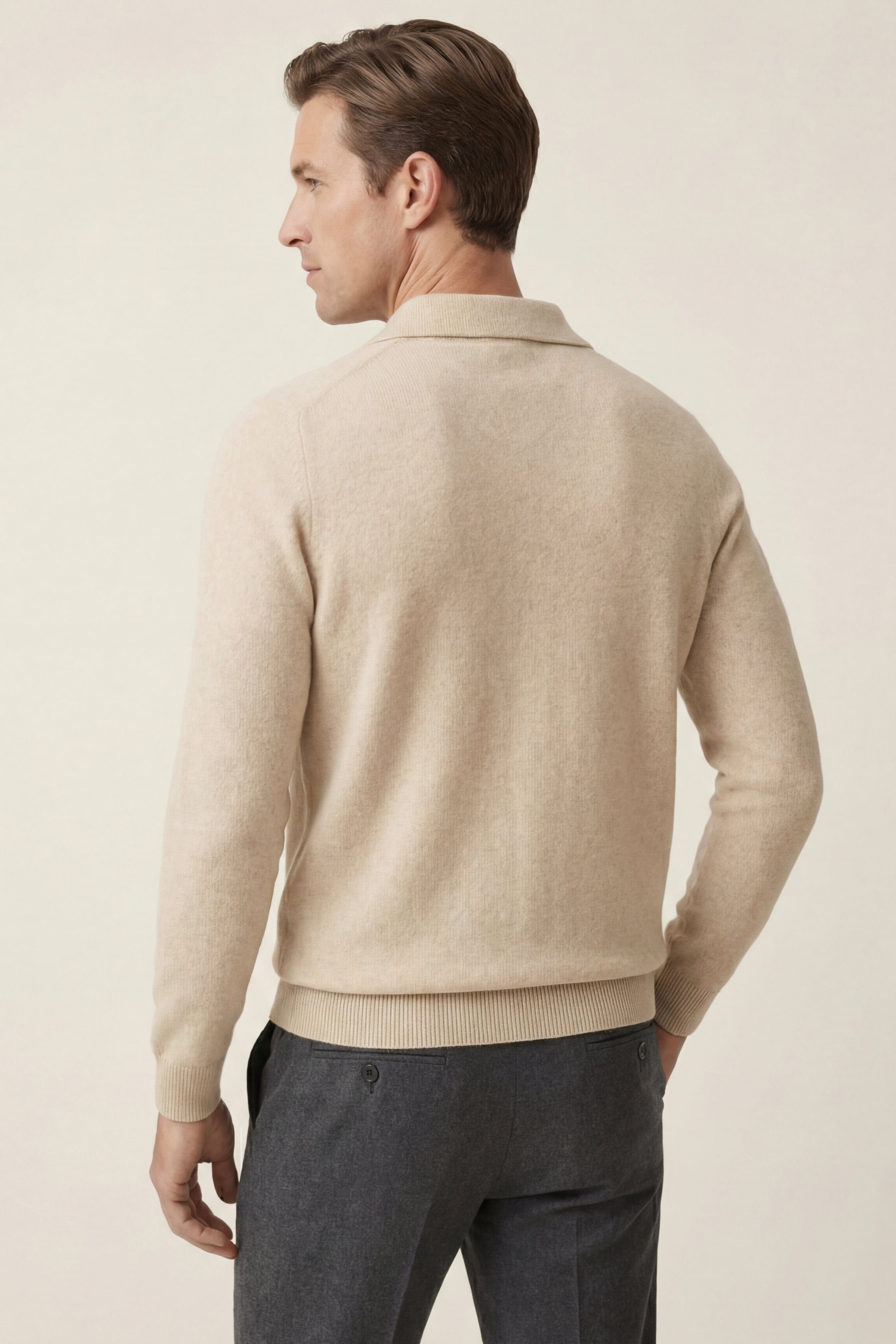 Filandori Cashmere Polo Knit Oatmeal