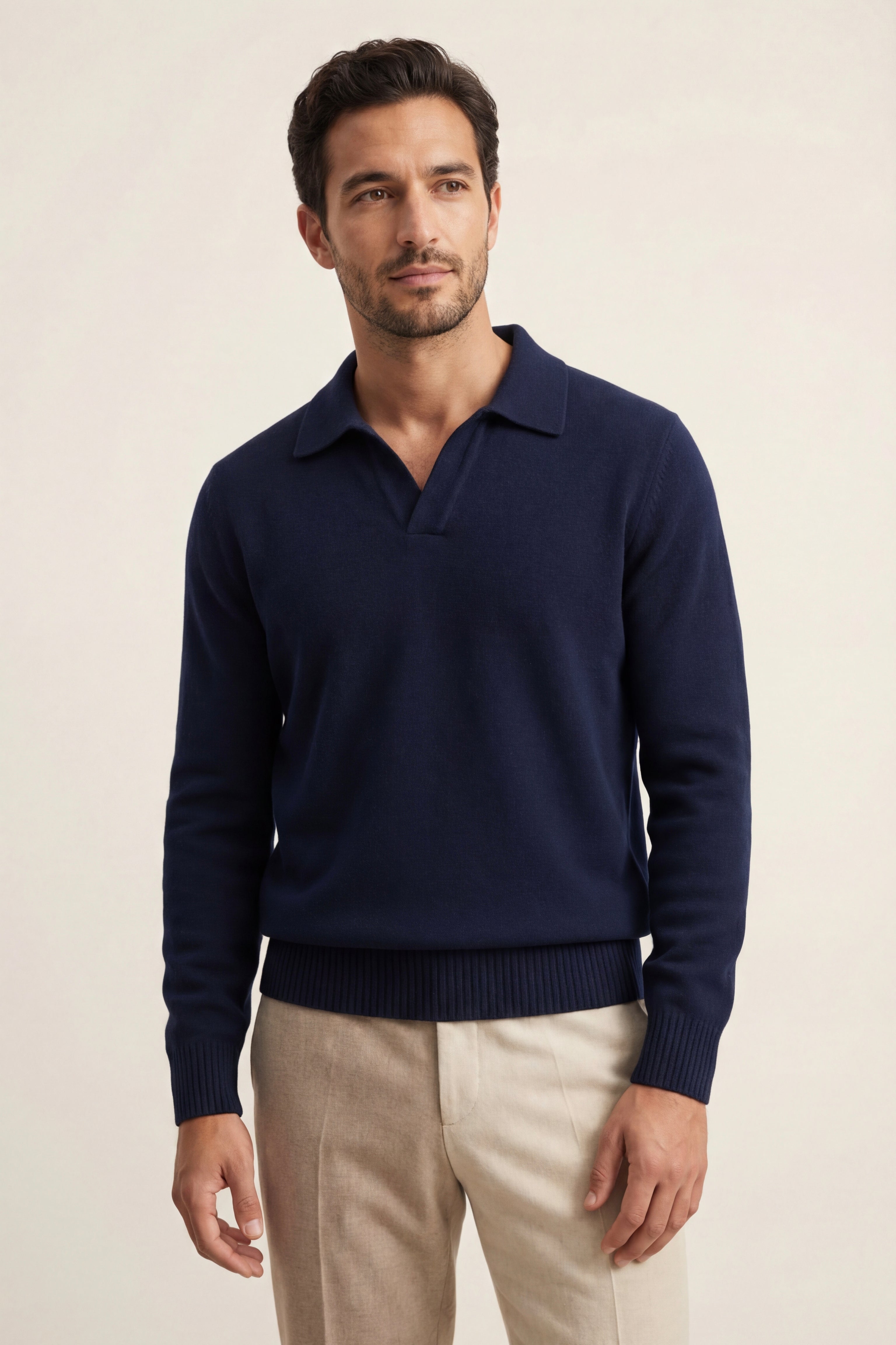 Filandori Cashmere Polo Knit Navy
