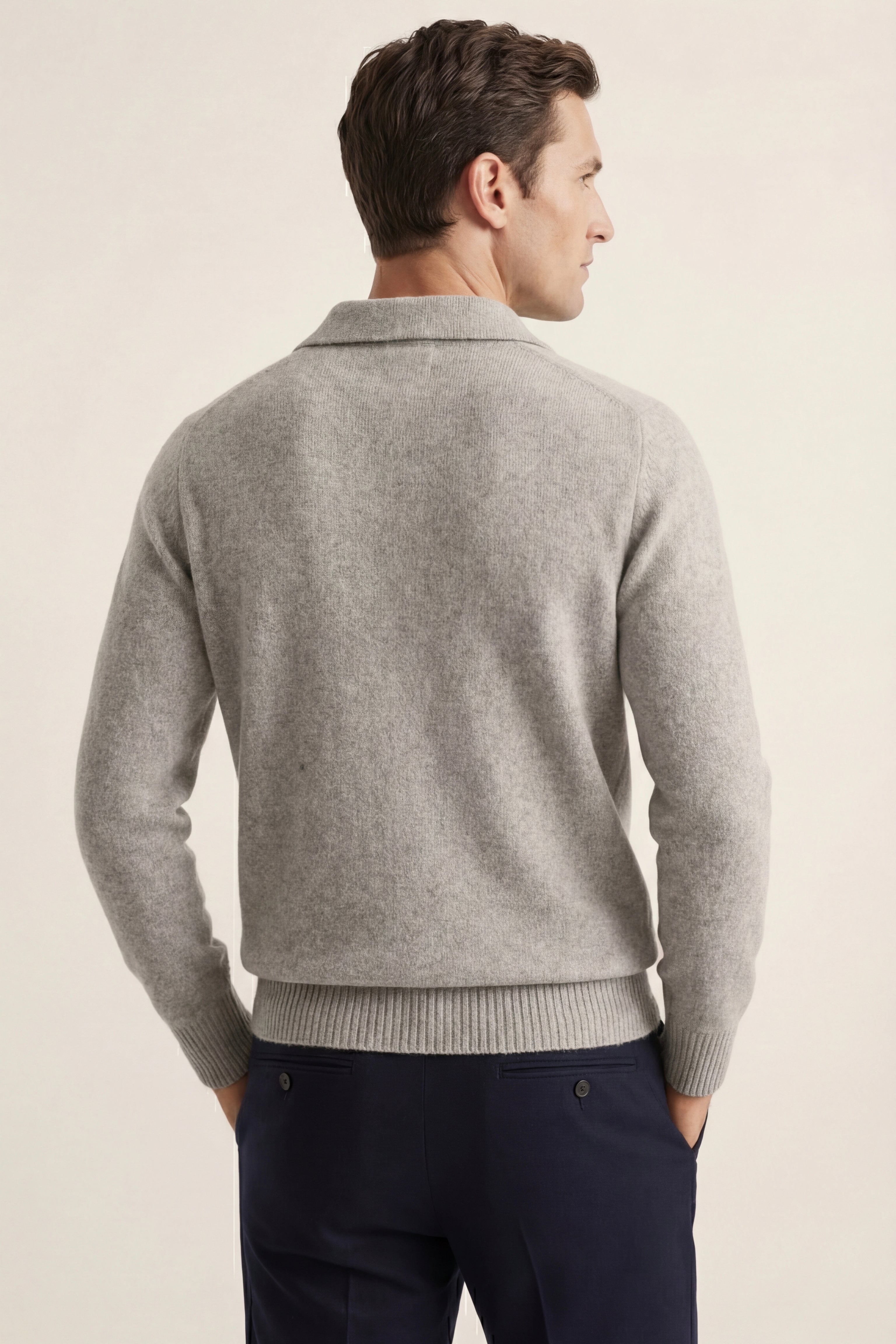 Filandori Cashmere Polo Knit Grey