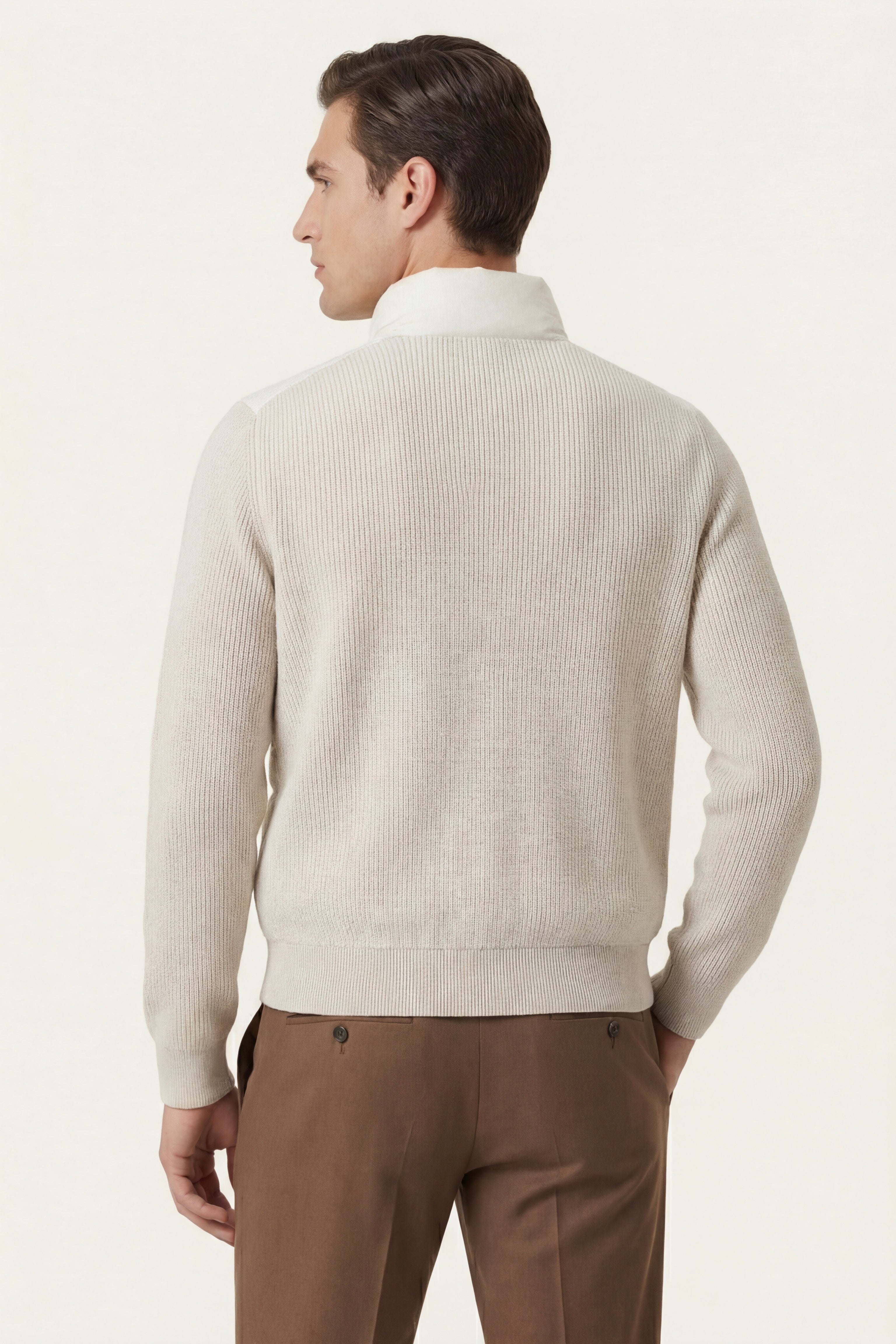 Parma Quilted Knit Hybrid Jacket Off White