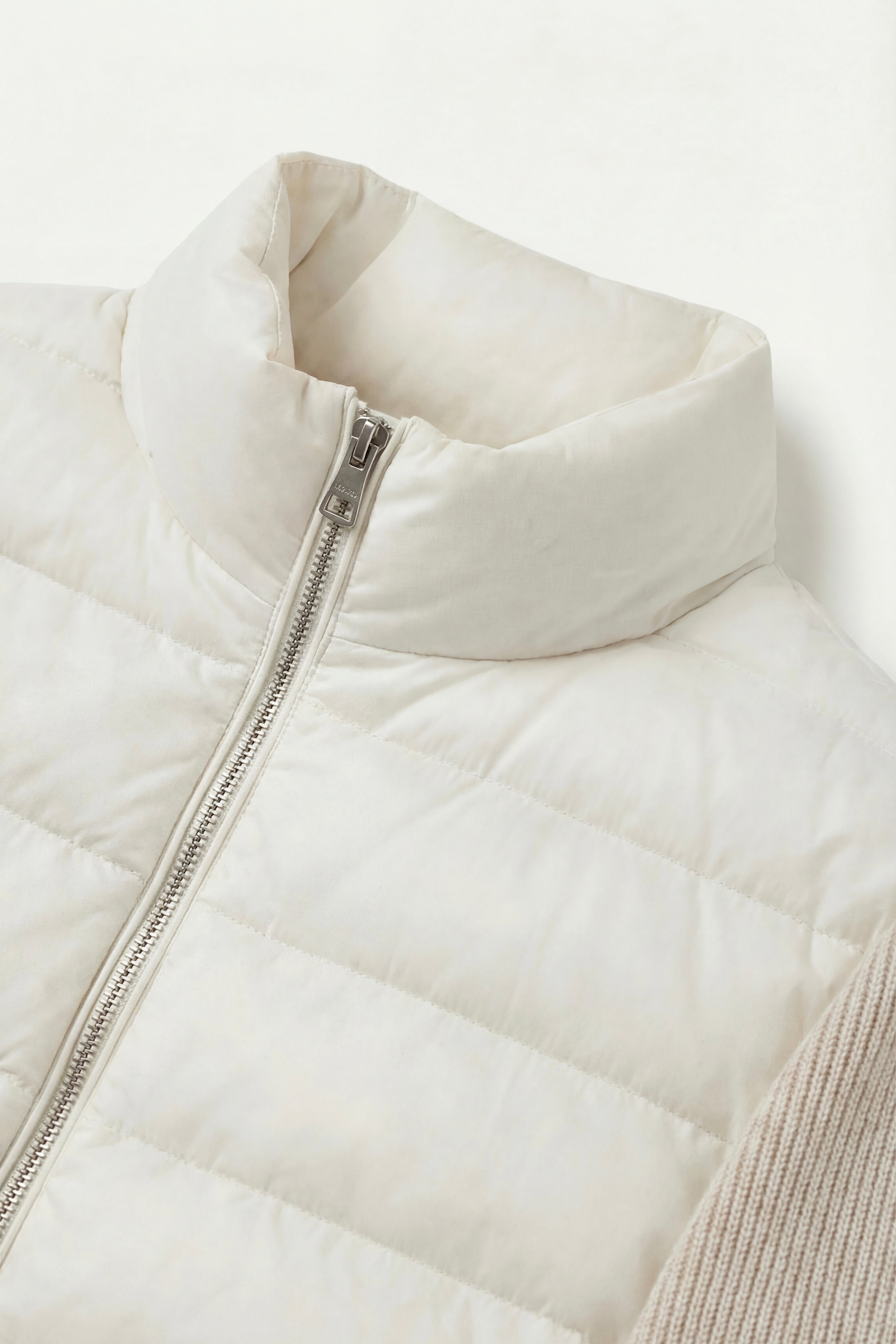 Parma Quilted Knit Hybrid Jacket Off White