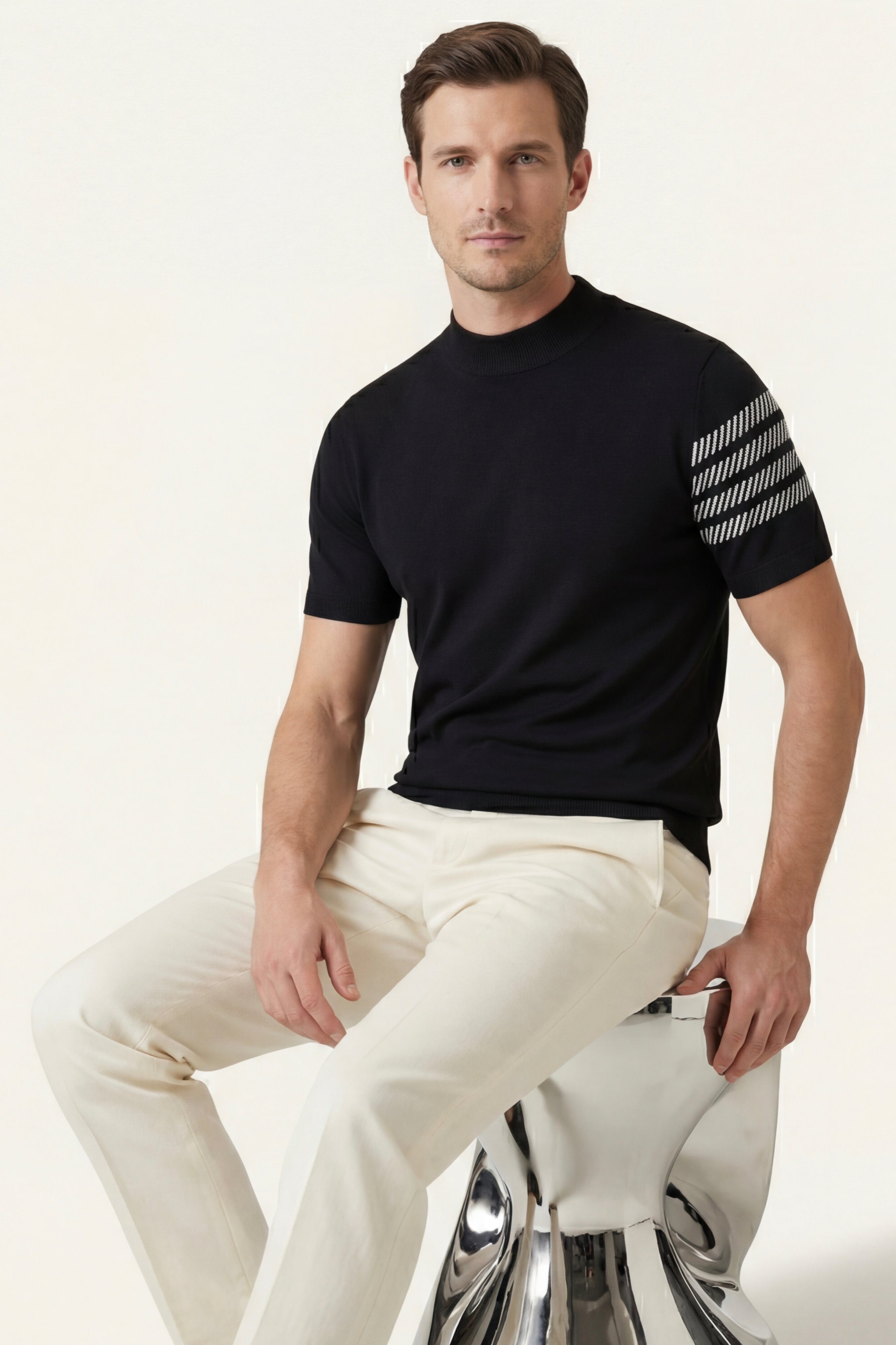 Viterbo Cotton Mercerized T-Shirt Black