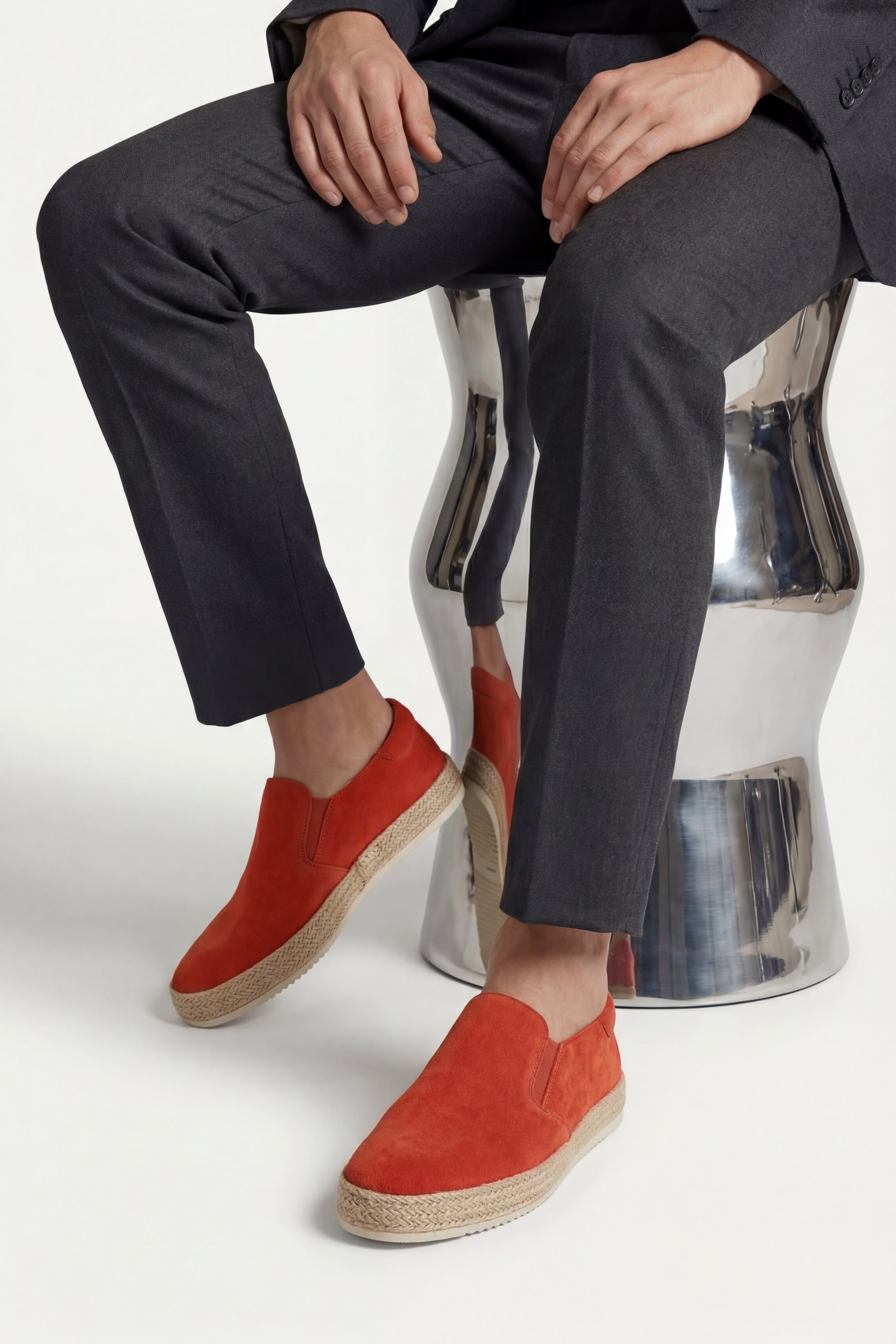 Valeno Suede City Loafers Orange