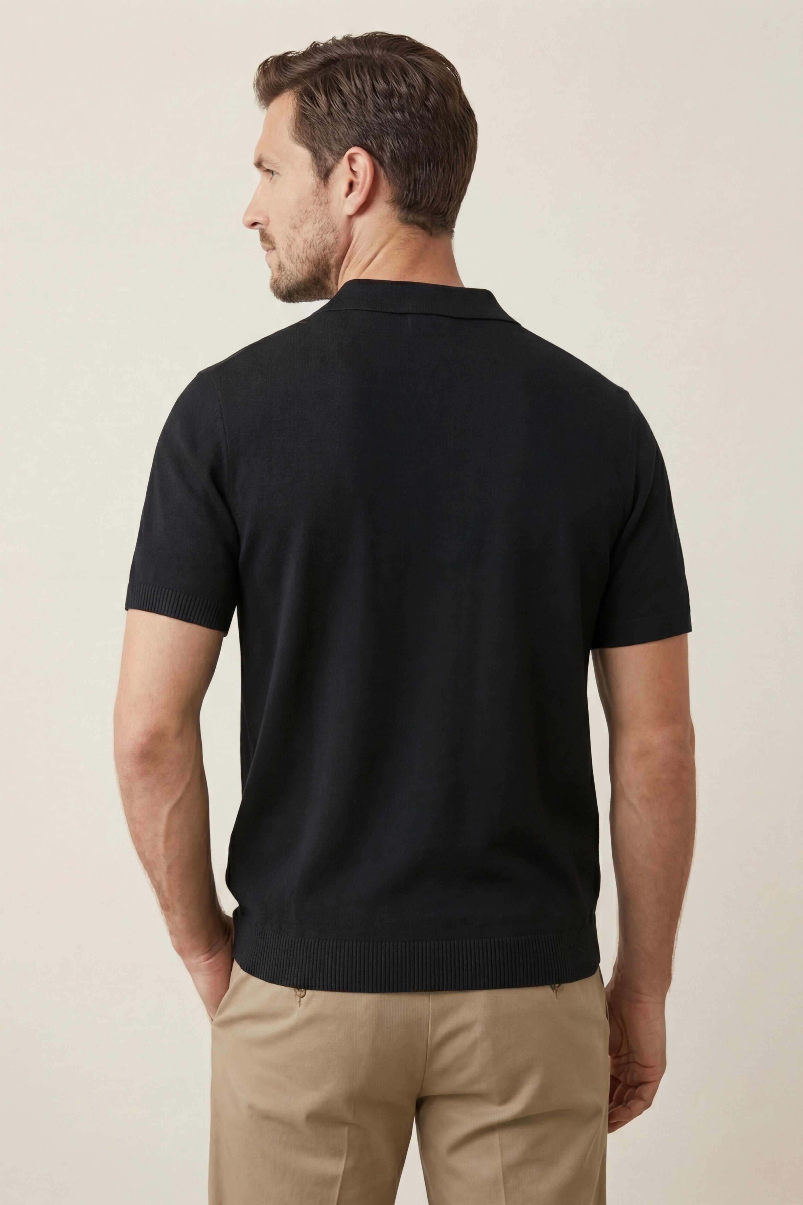 Lucera Structured Knit T-Shirt Black
