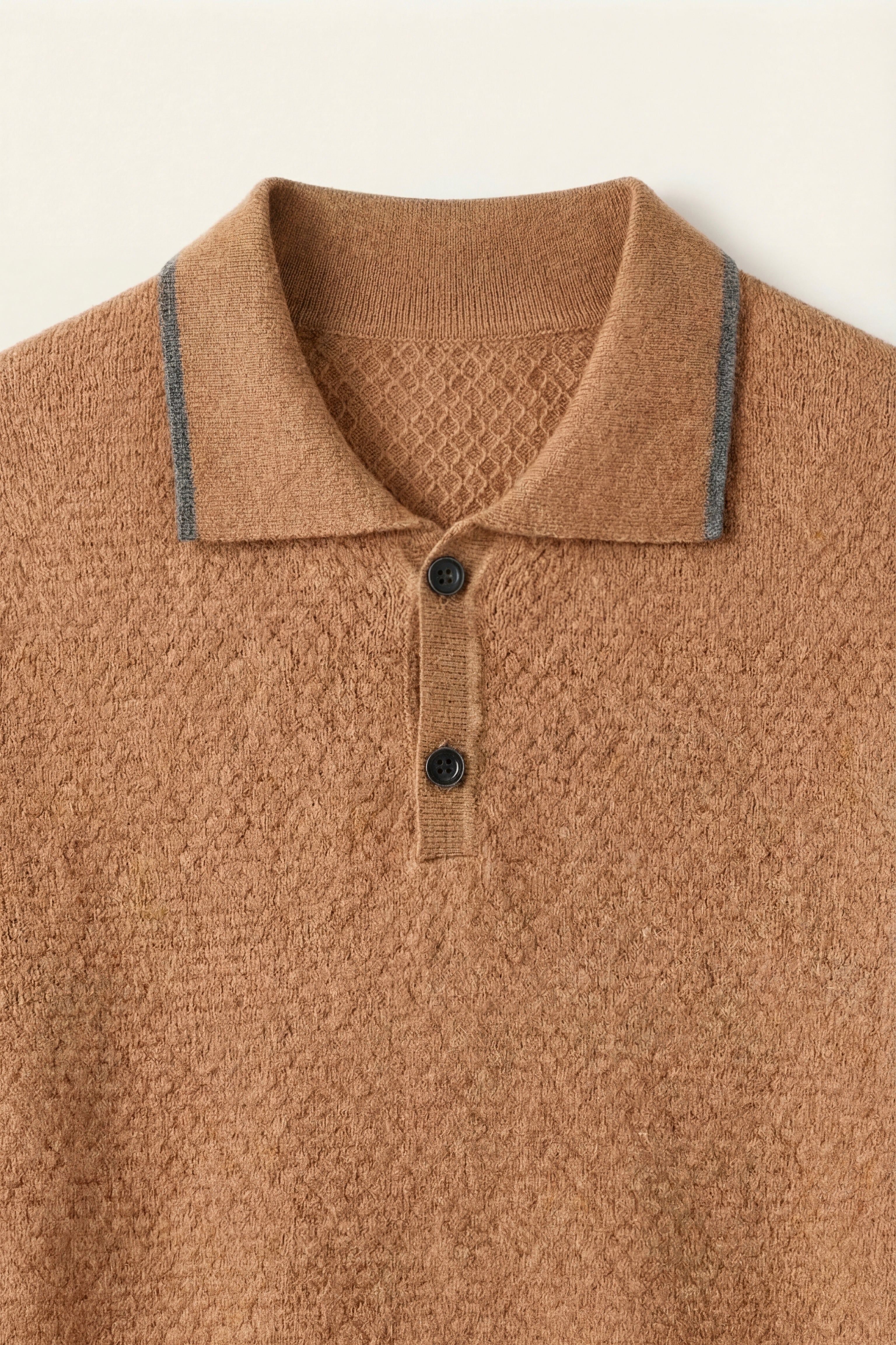 Prato Cashmere Knit Polo Khaki