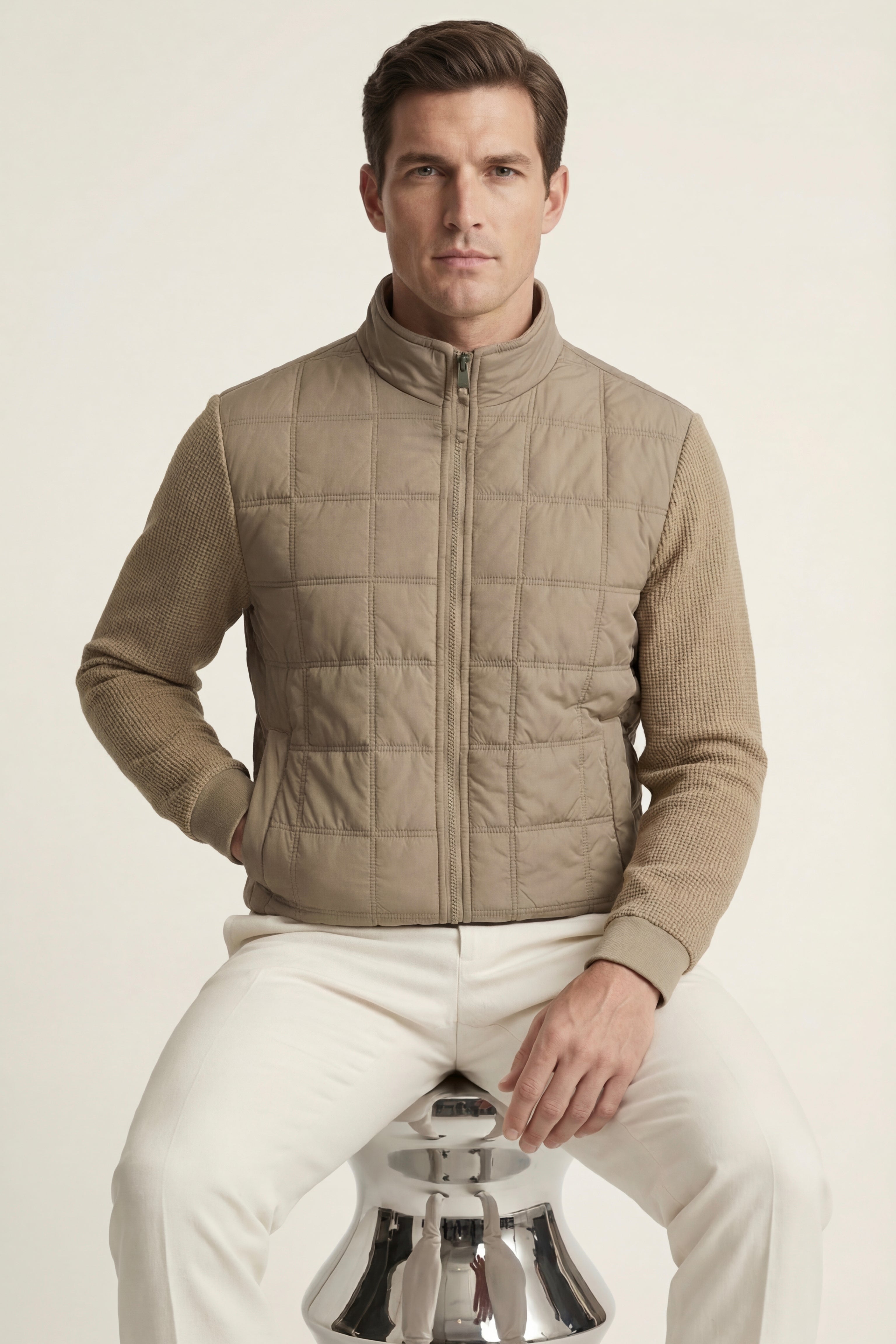 Frosinone Quilted Hybrid Jacket Beige