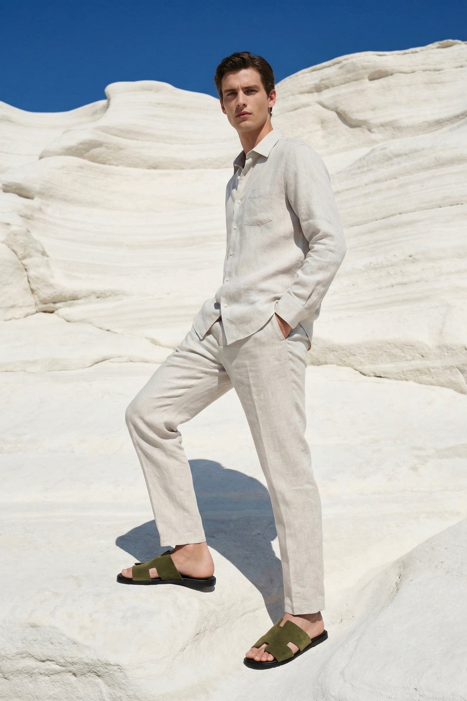 Matera Suede Sandal Olive