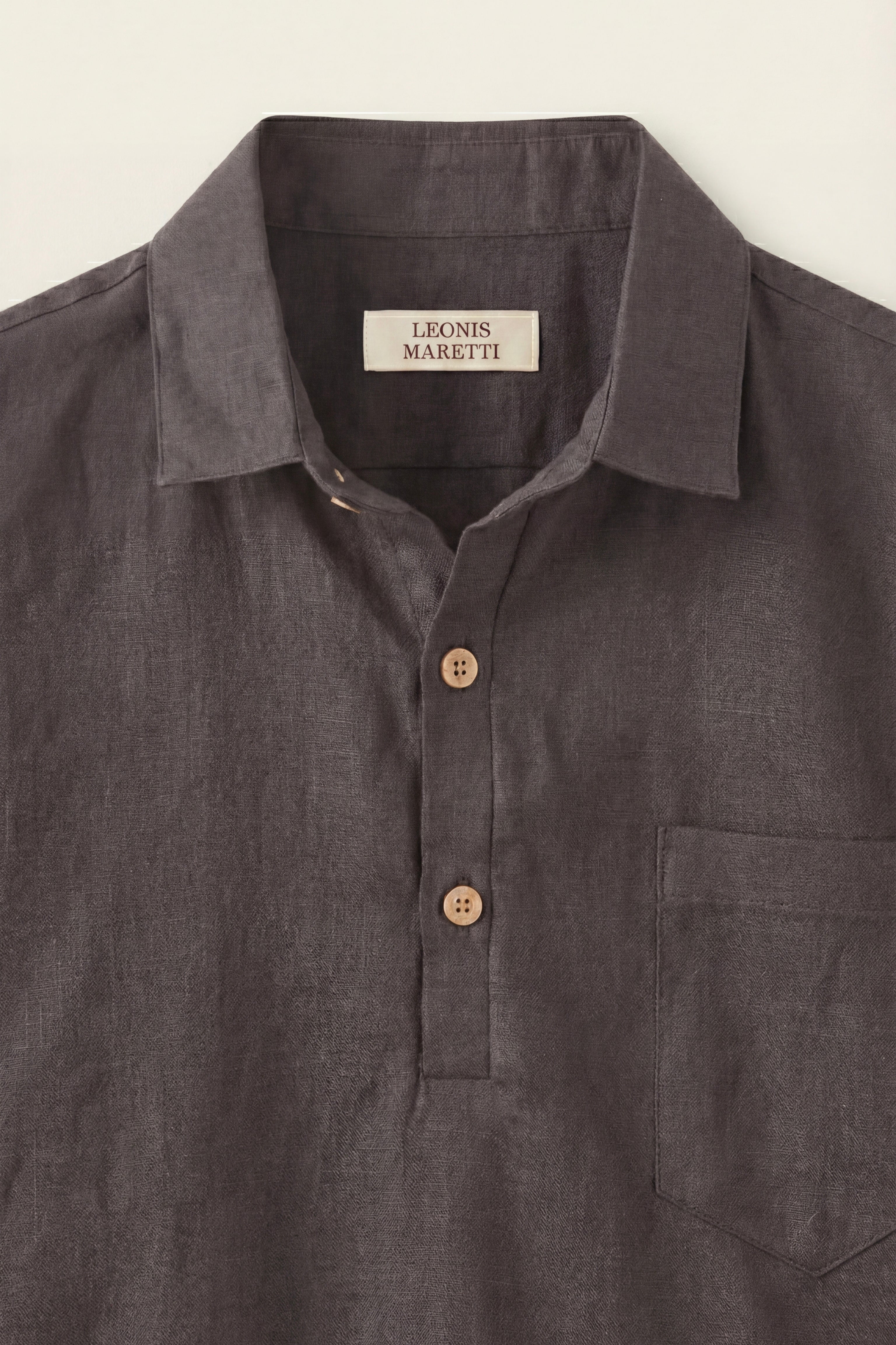 Monza Linen Polo Shirt Grey